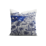 Coussin en polyester carré — modèle extérieur Corfou, inspiration bord de mer
