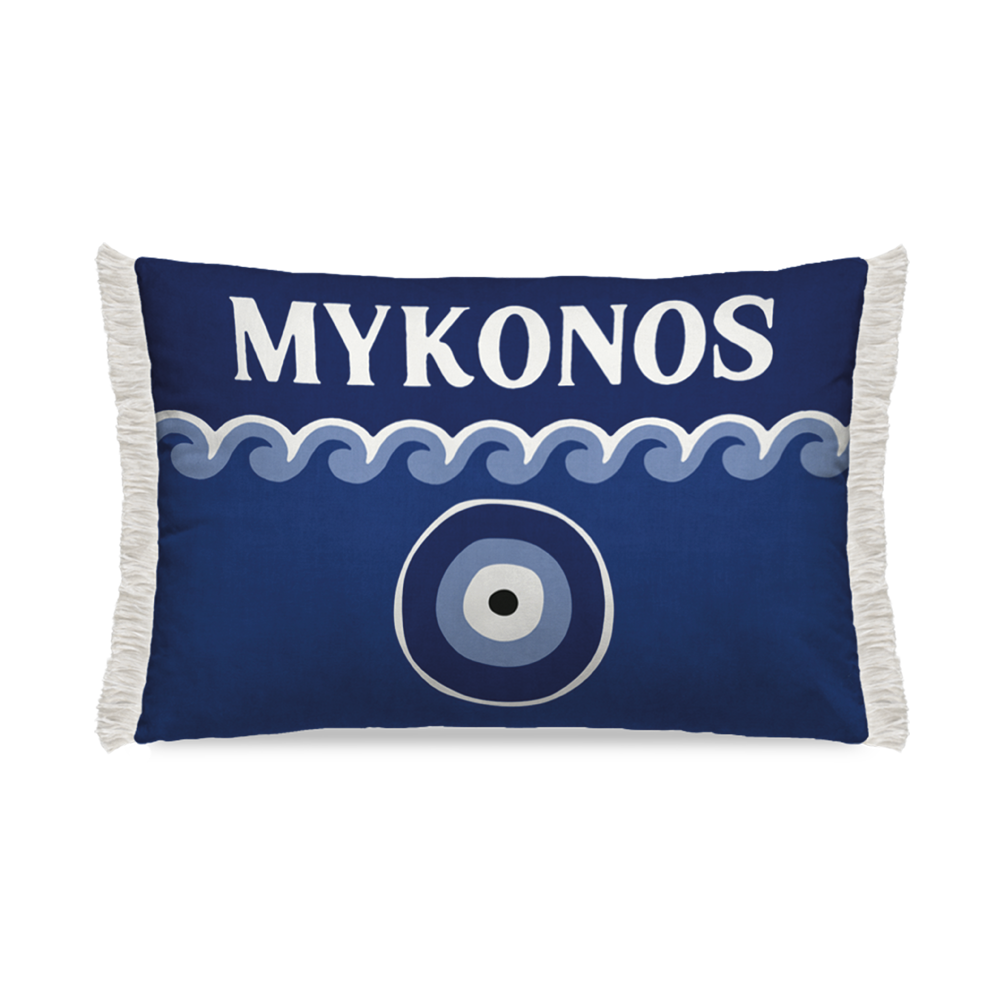 Coussin extérieur frangé Mykonos