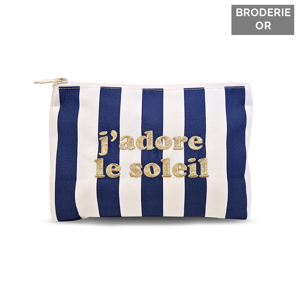 Pochette brodée J'adore le Soleil