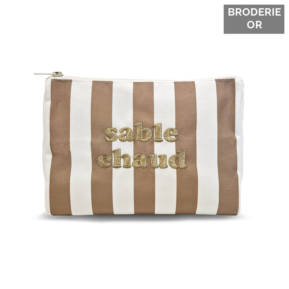 Pochette brodée Sable Chaud