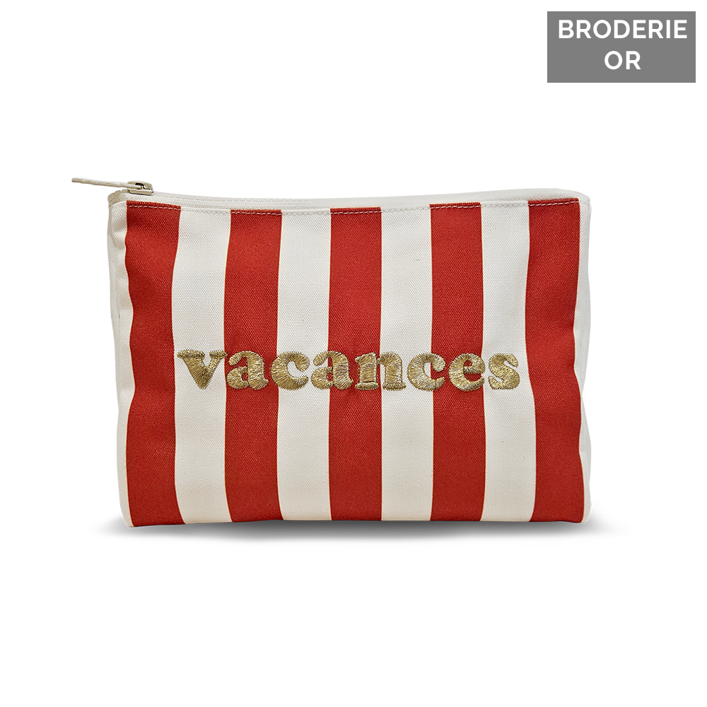 Pochette brodée Vacances