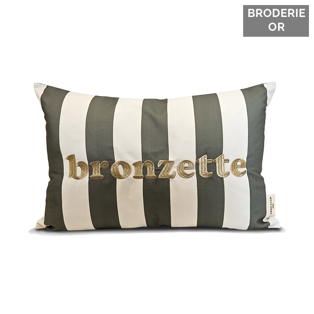 Coussin extérieur brodé Bronzette