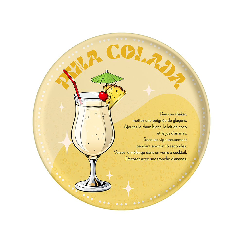 Lot de 6 dessous de verre vinyle Pina Colada