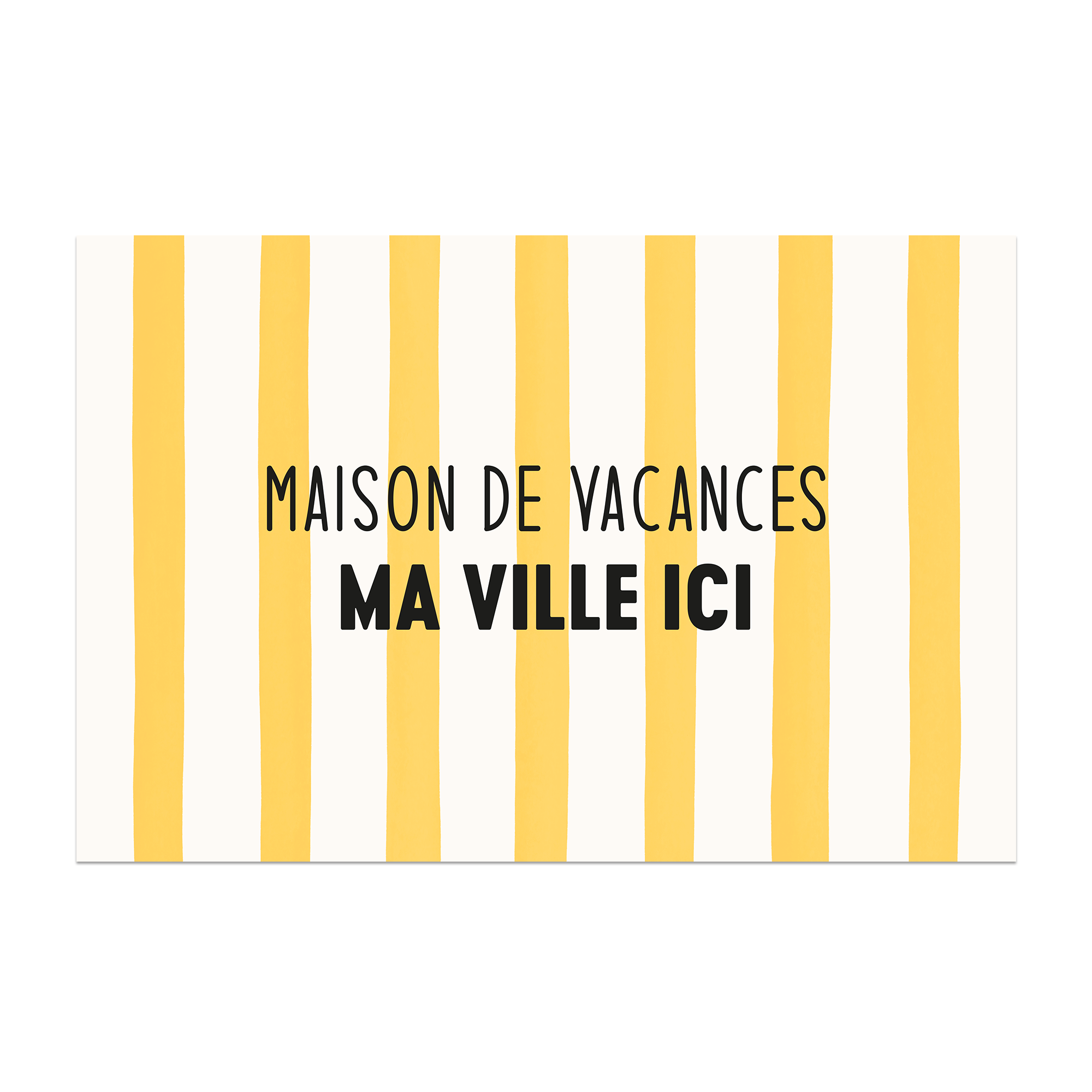 Tapis vinyle personnalisé Maison de Vacances Jaune