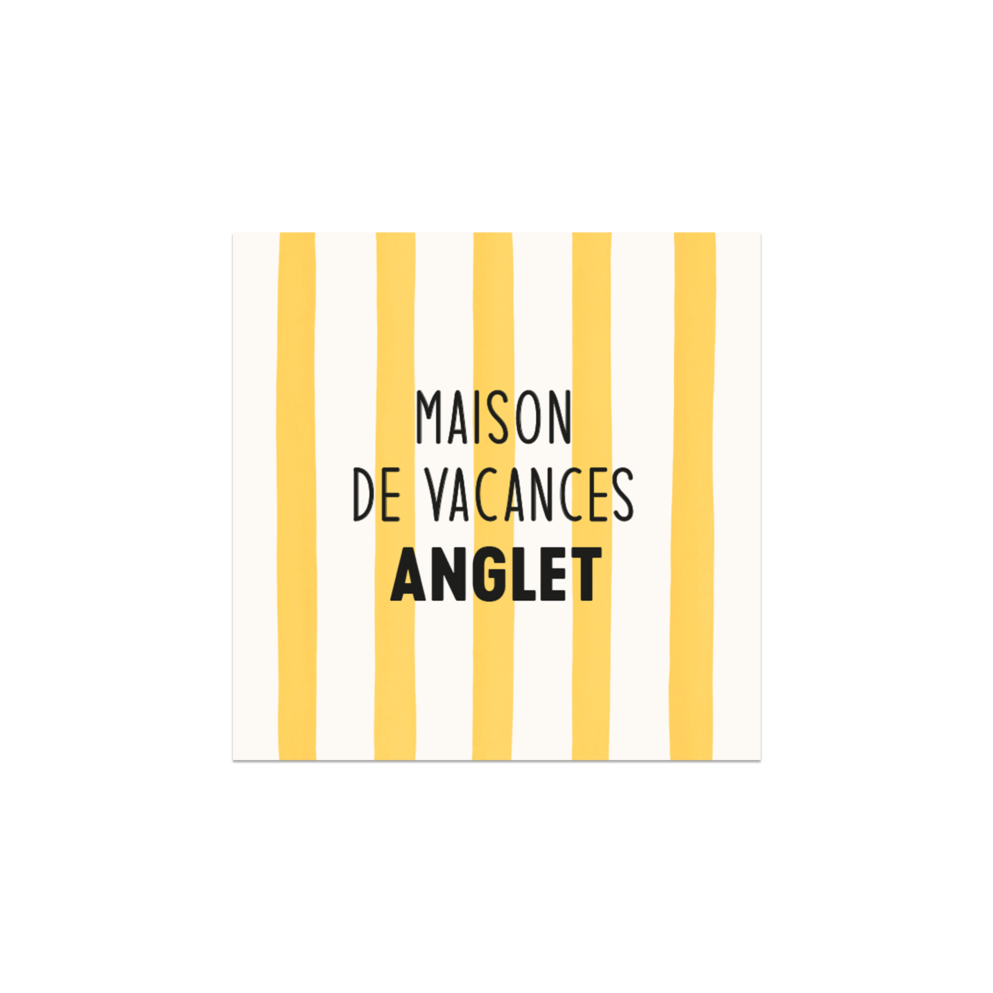 Lot de 6 dessous de verre vinyle personnalisés Maison de Vacances Jaune