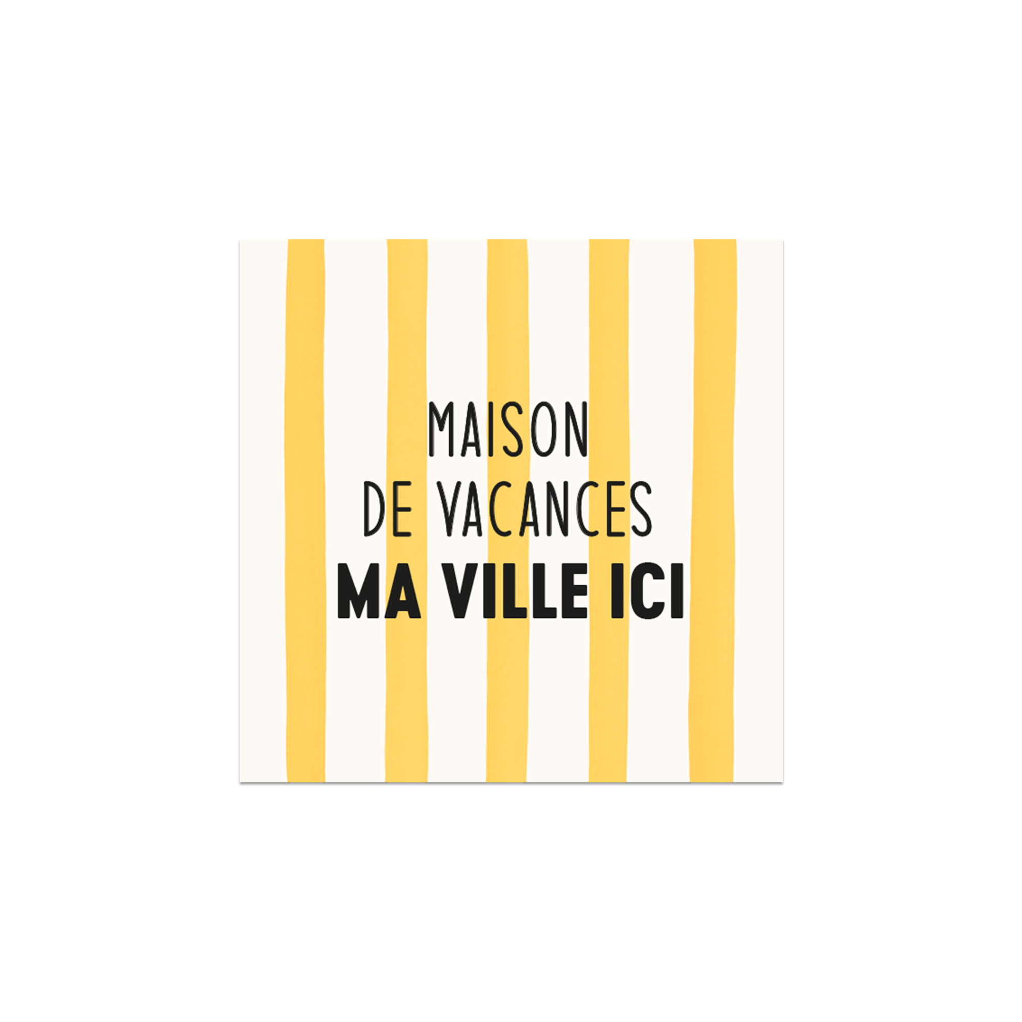 Lot de 6 dessous de verre vinyle personnalisés Maison de Vacances Jaune