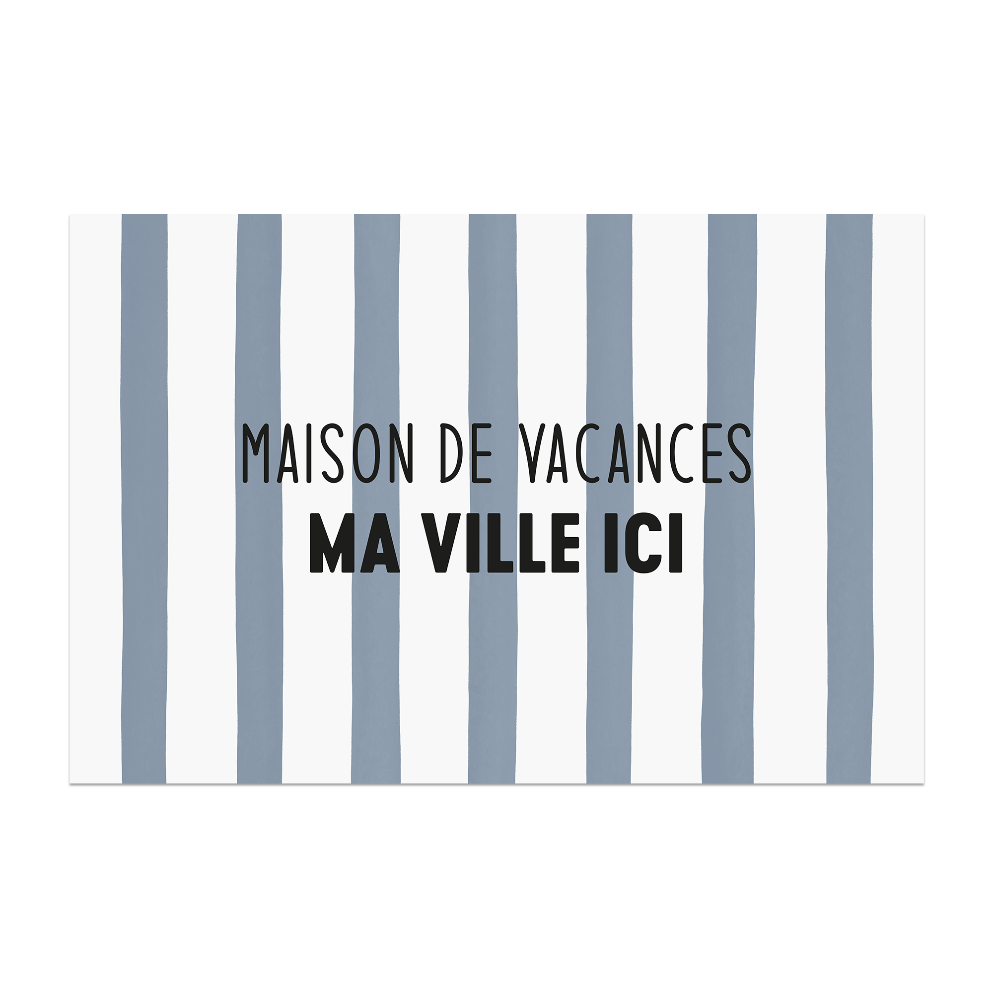 Tapis vinyle personnalisé Maison de Vacances Bleu