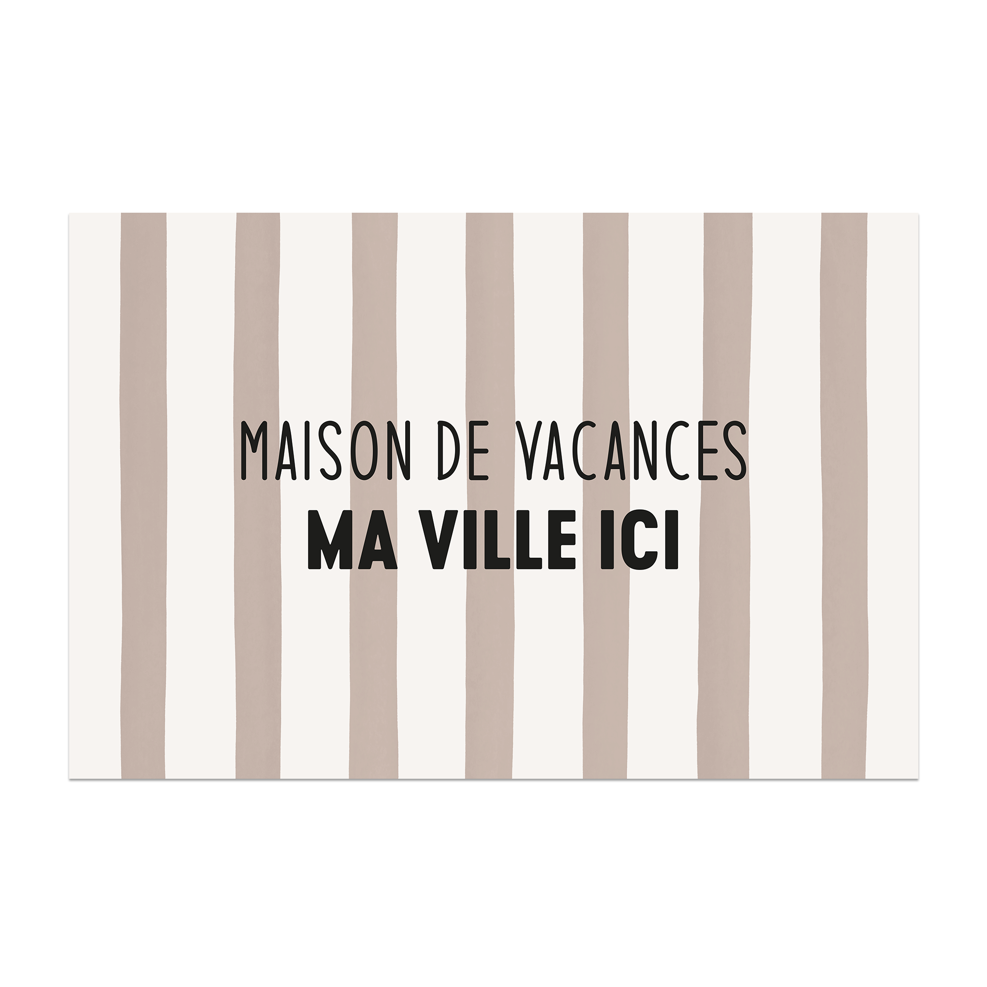 Tapis vinyle personnalisé Maison de Vacances Beige