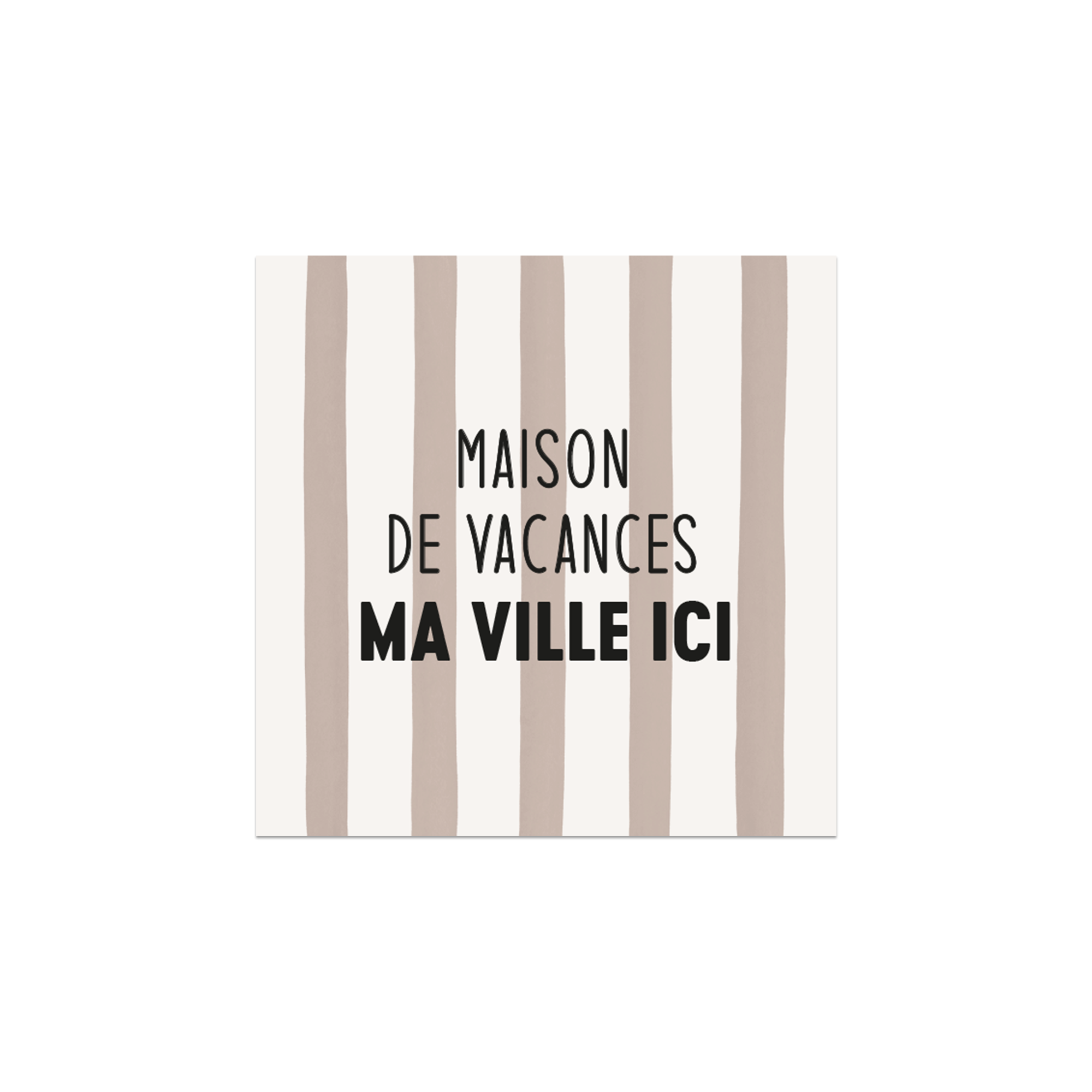 Lot de 6 dessous de verre vinyle personnalisés Maison de Vacances Beige