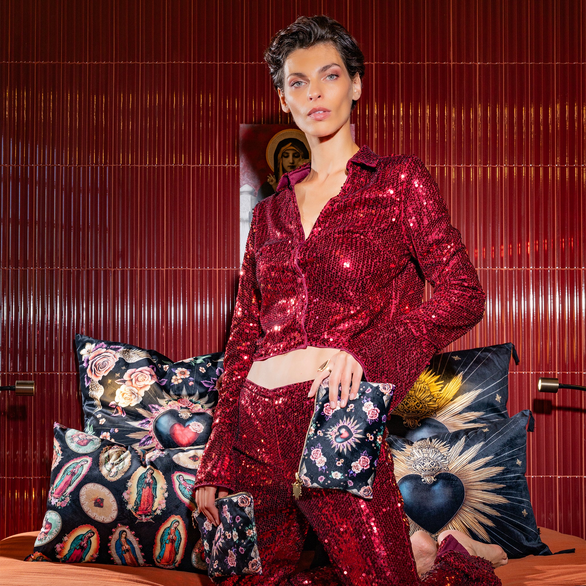 Coussin Velours Ex Voto Montalcino