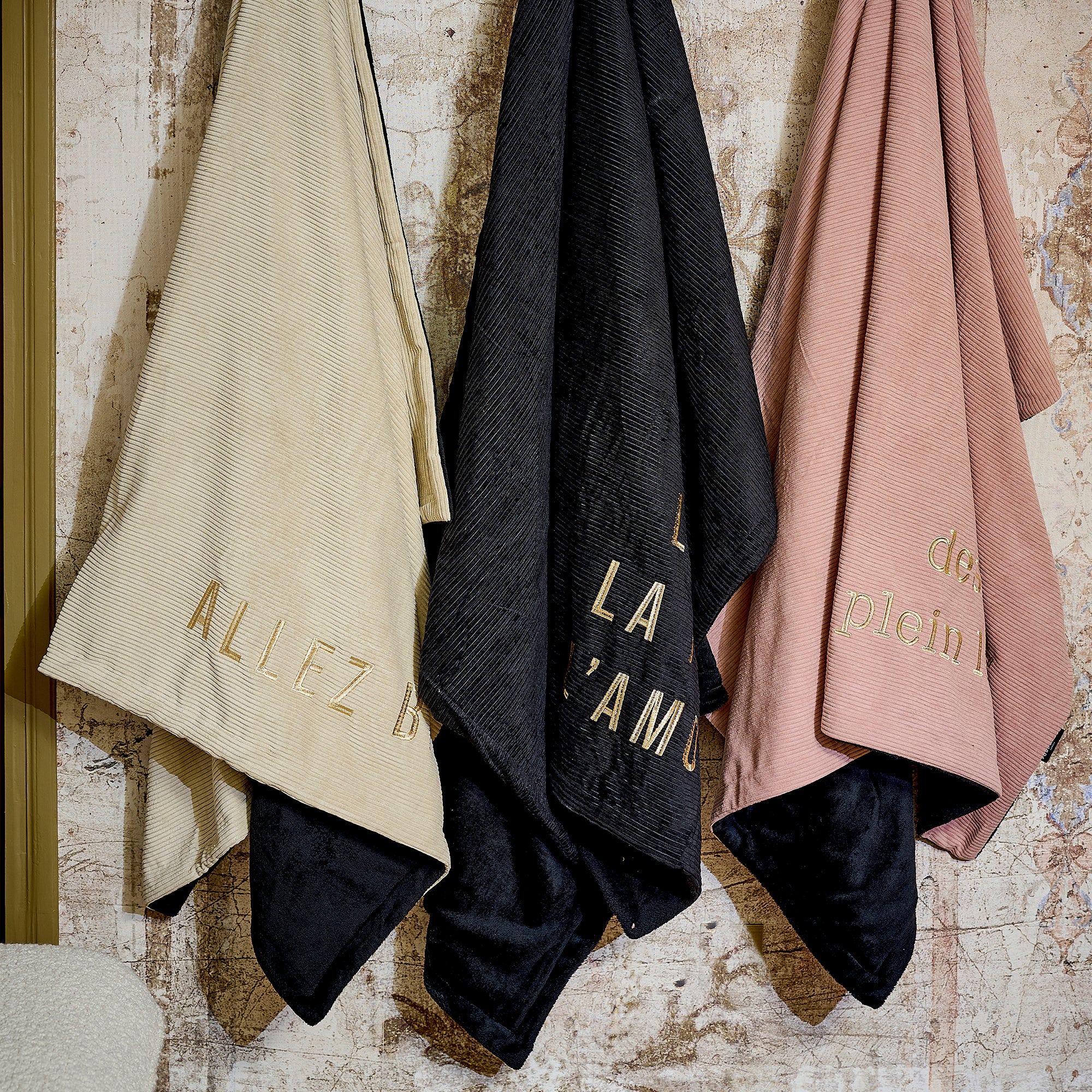 Plaid velours brodé Rêves