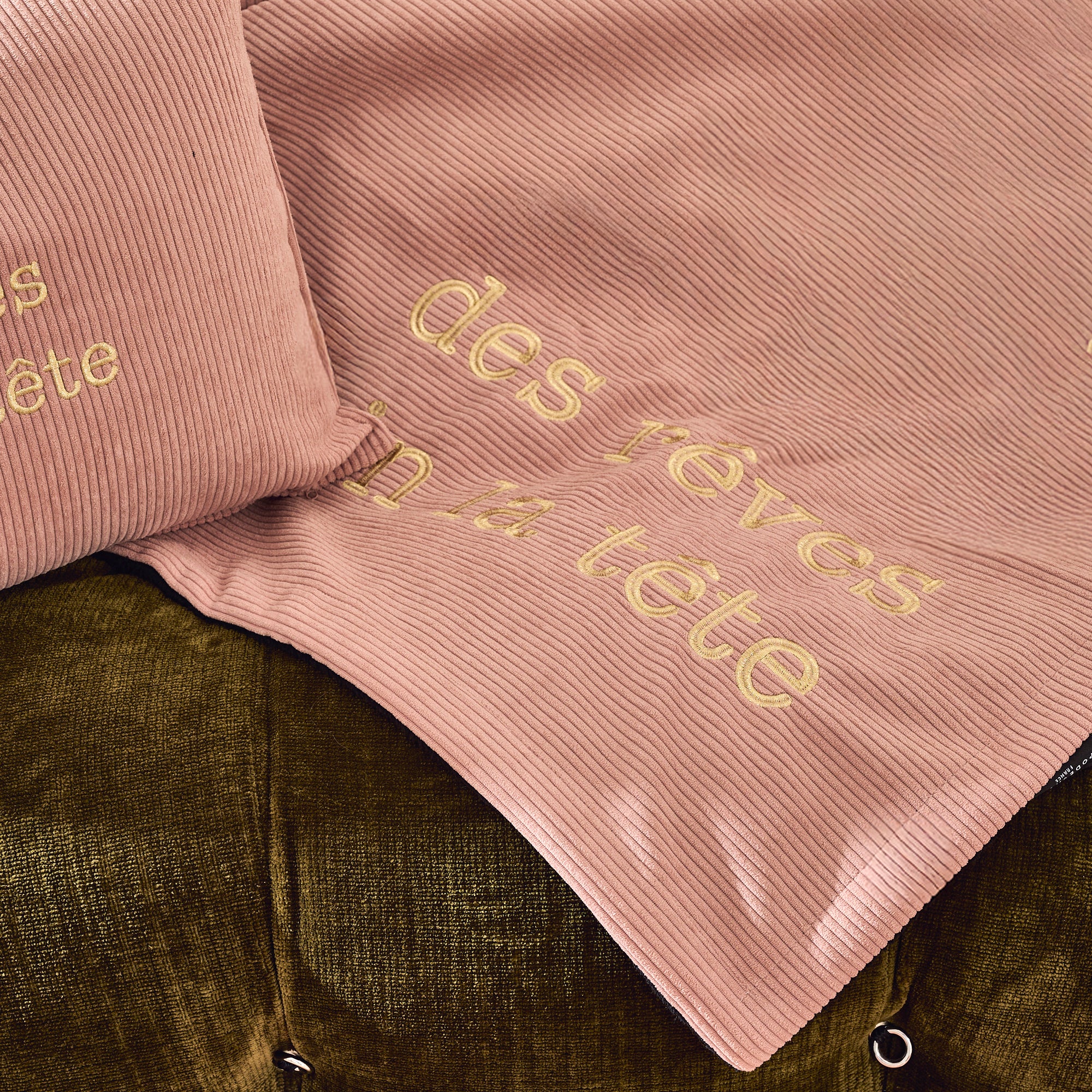 Plaid velours brodé Rêves