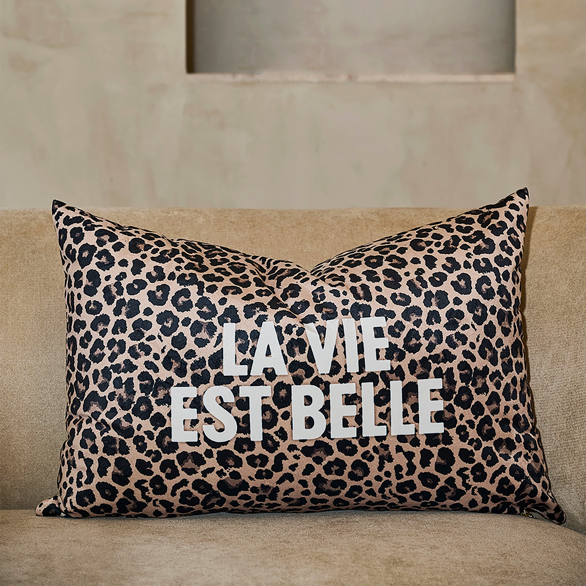 Coussin Velours Léopard Napata