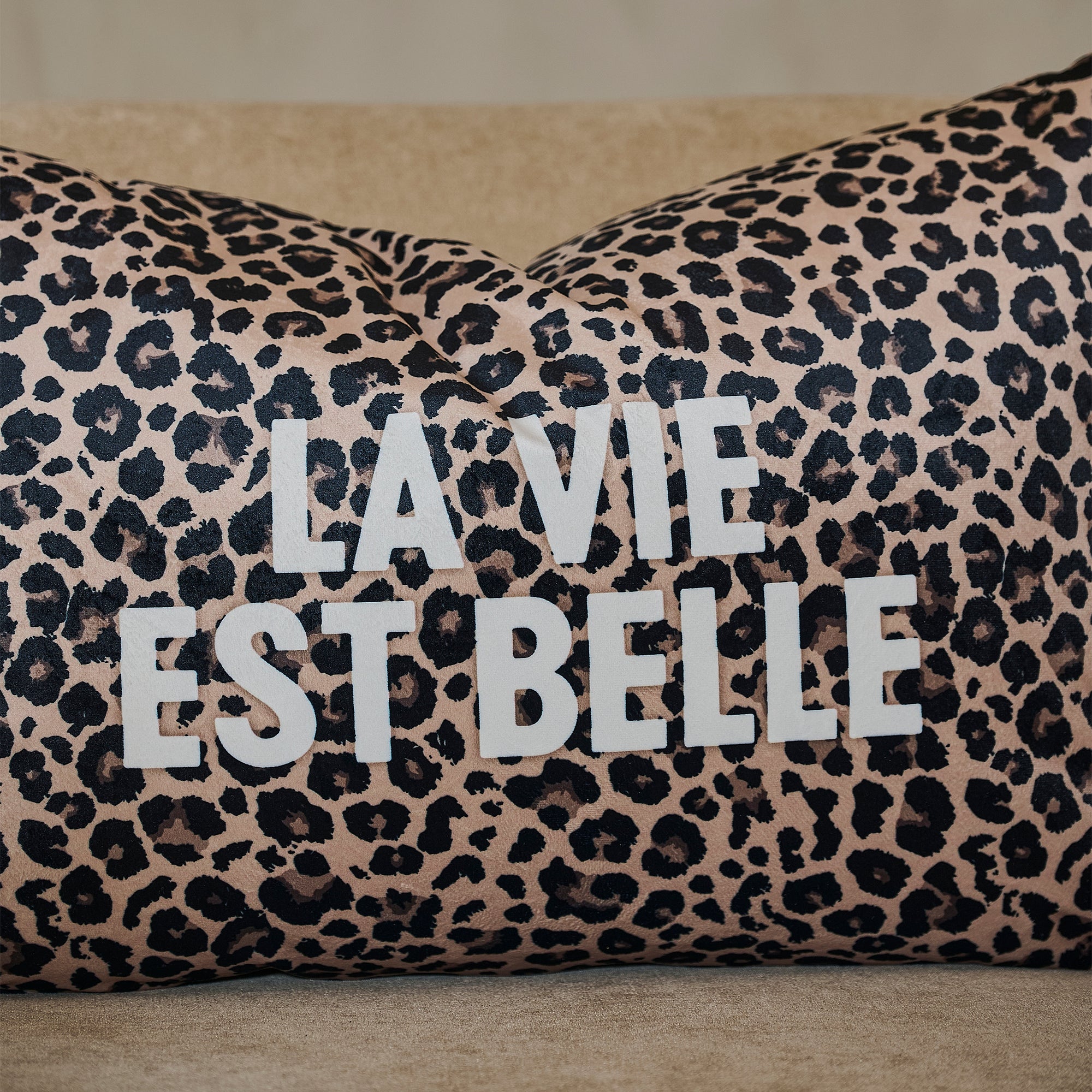 Coussin Velours Léopard Napata