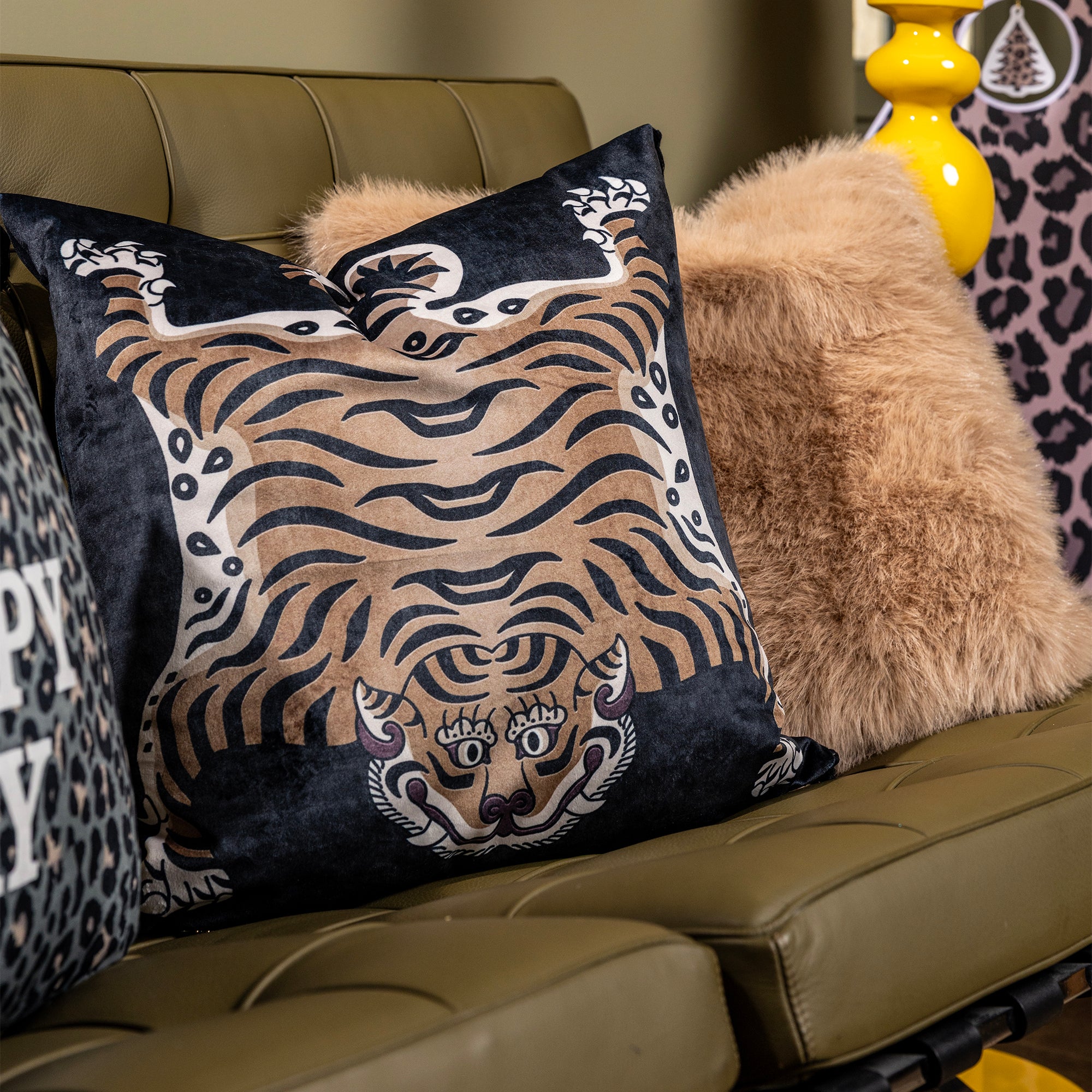 Coussin Velours Tigre Locronan