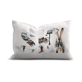Coussin en velours — modèle Ski Clusaz
