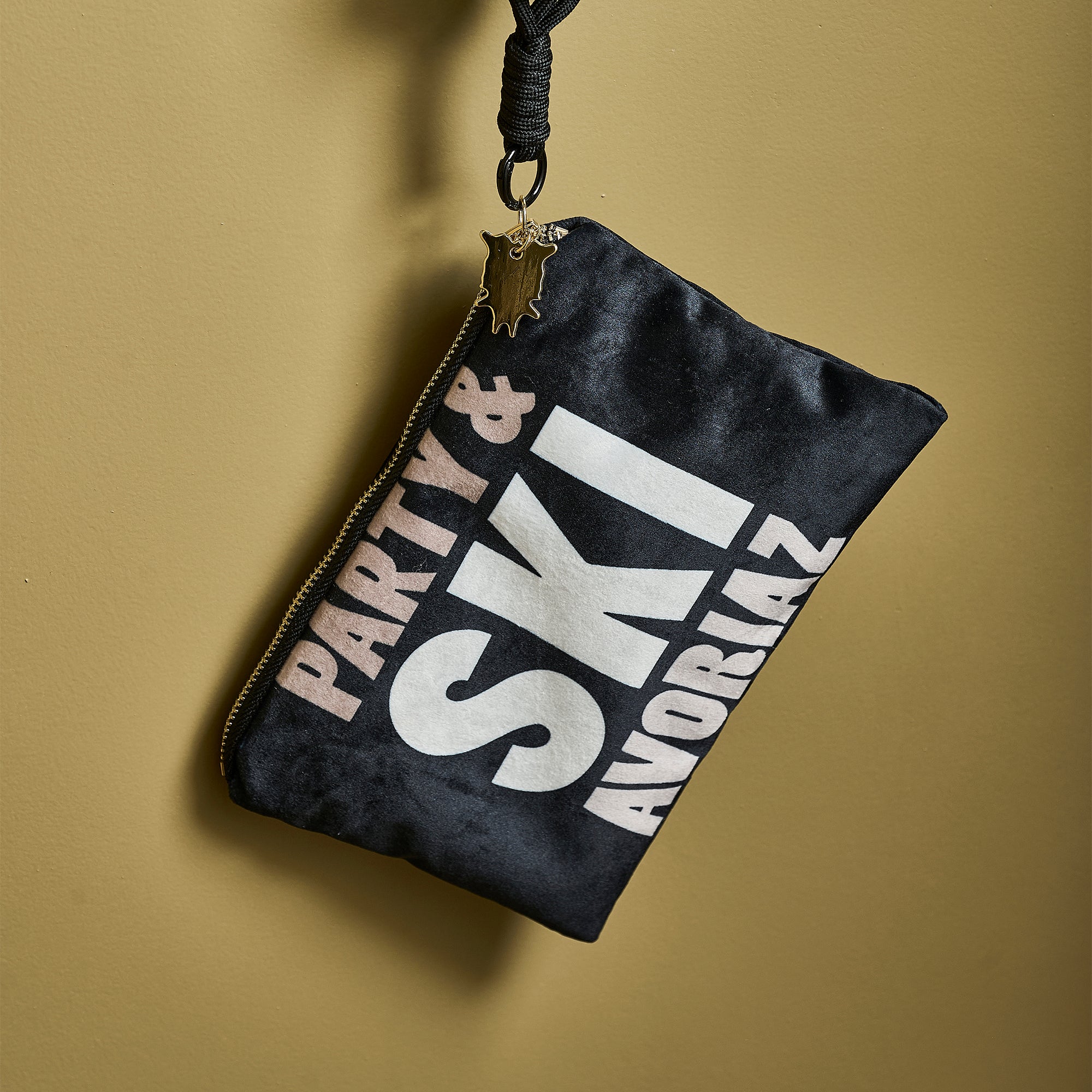 Pochette Velours Personnalisée Ski Morzine Noir S