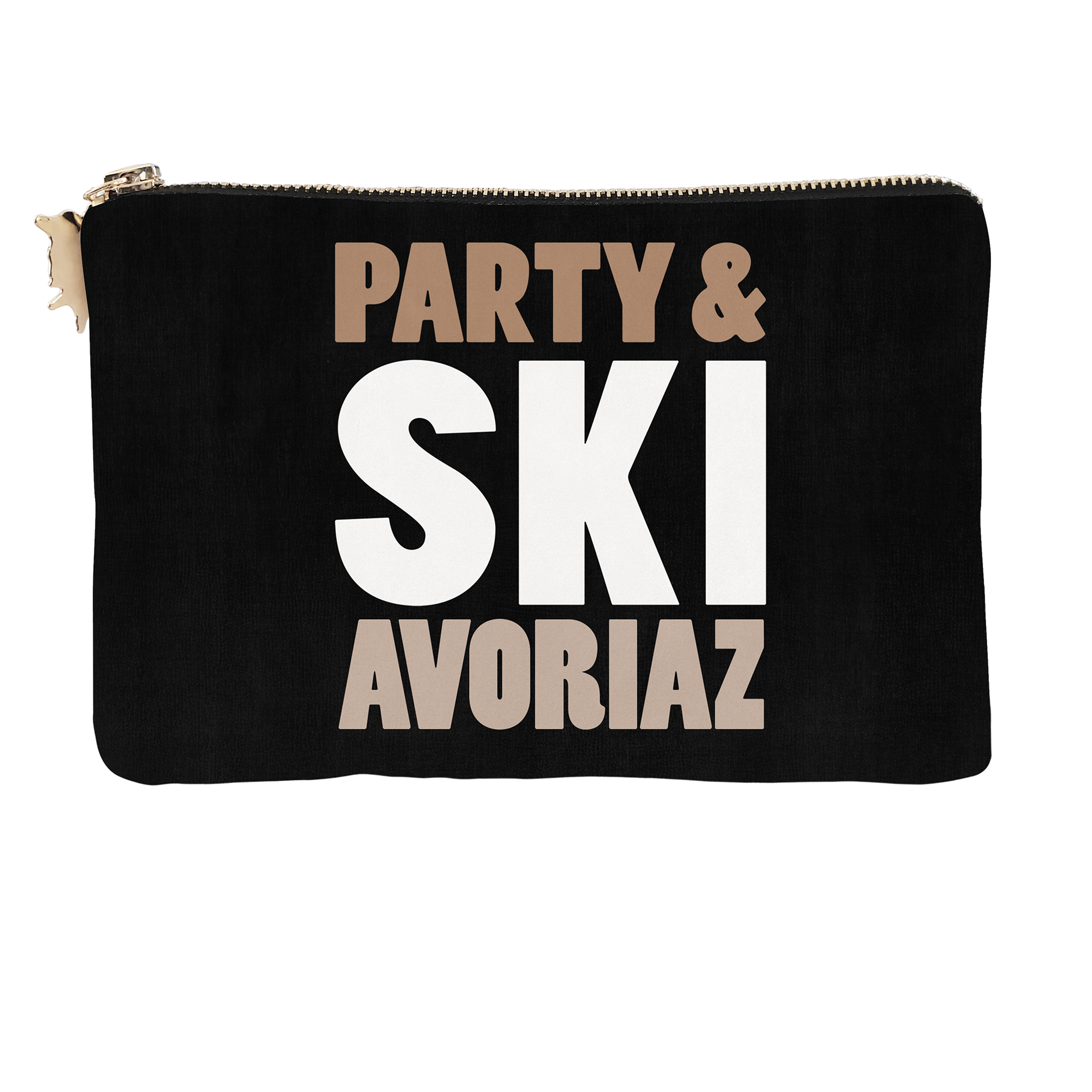 Pochette Velours Personnalisée Ski Morzine Noir S