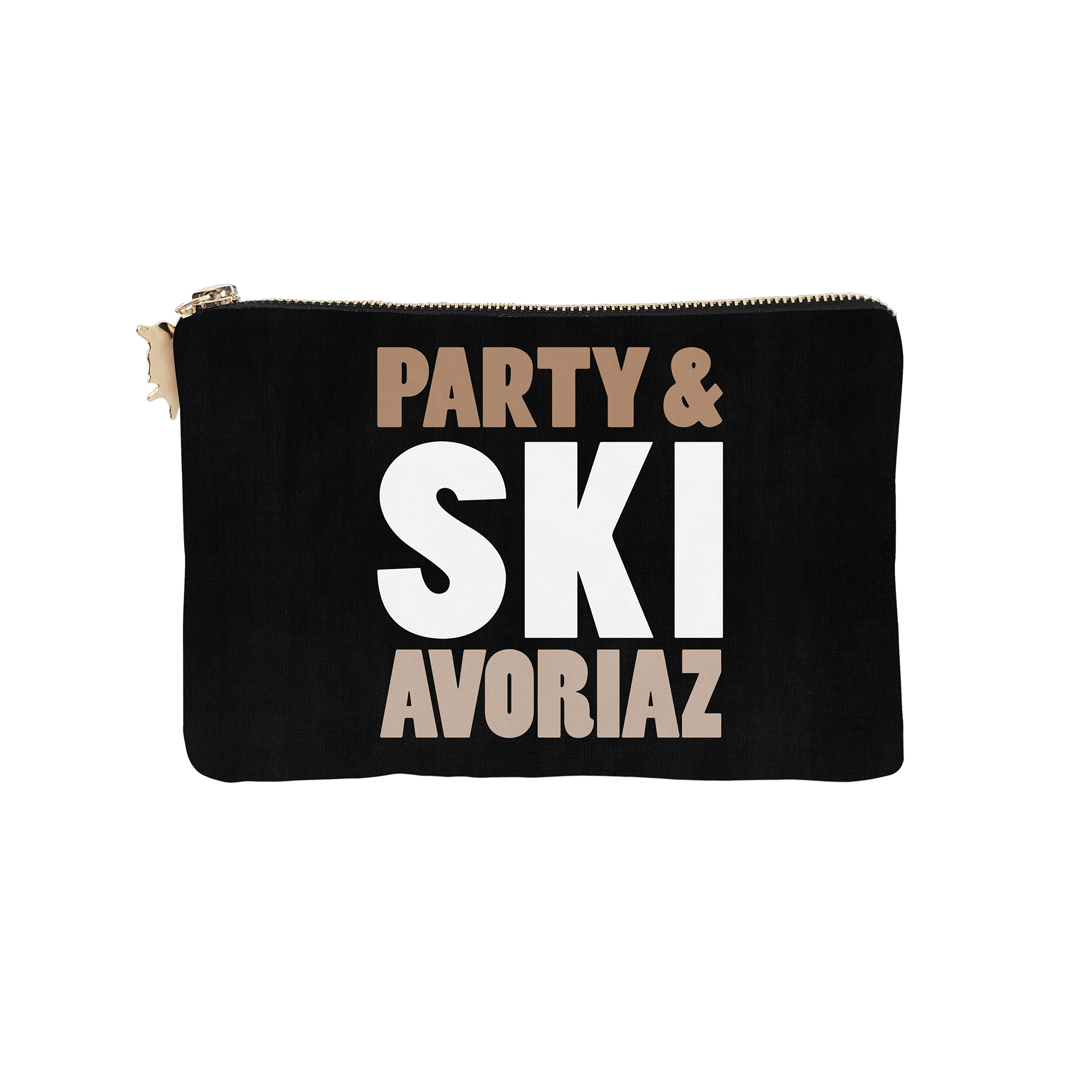 Pochette Velours Personnalisée Ski Morzine Noir Xs