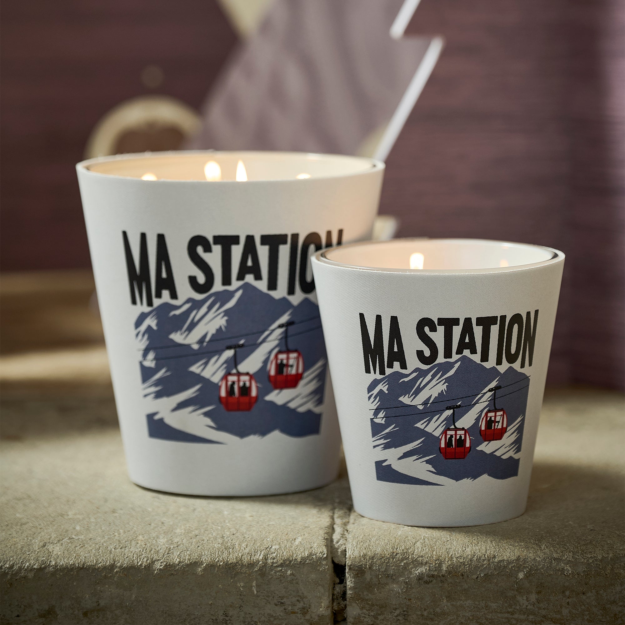 Personalized Mountain scented candle - Orange Blossom / Lavender / Lemon