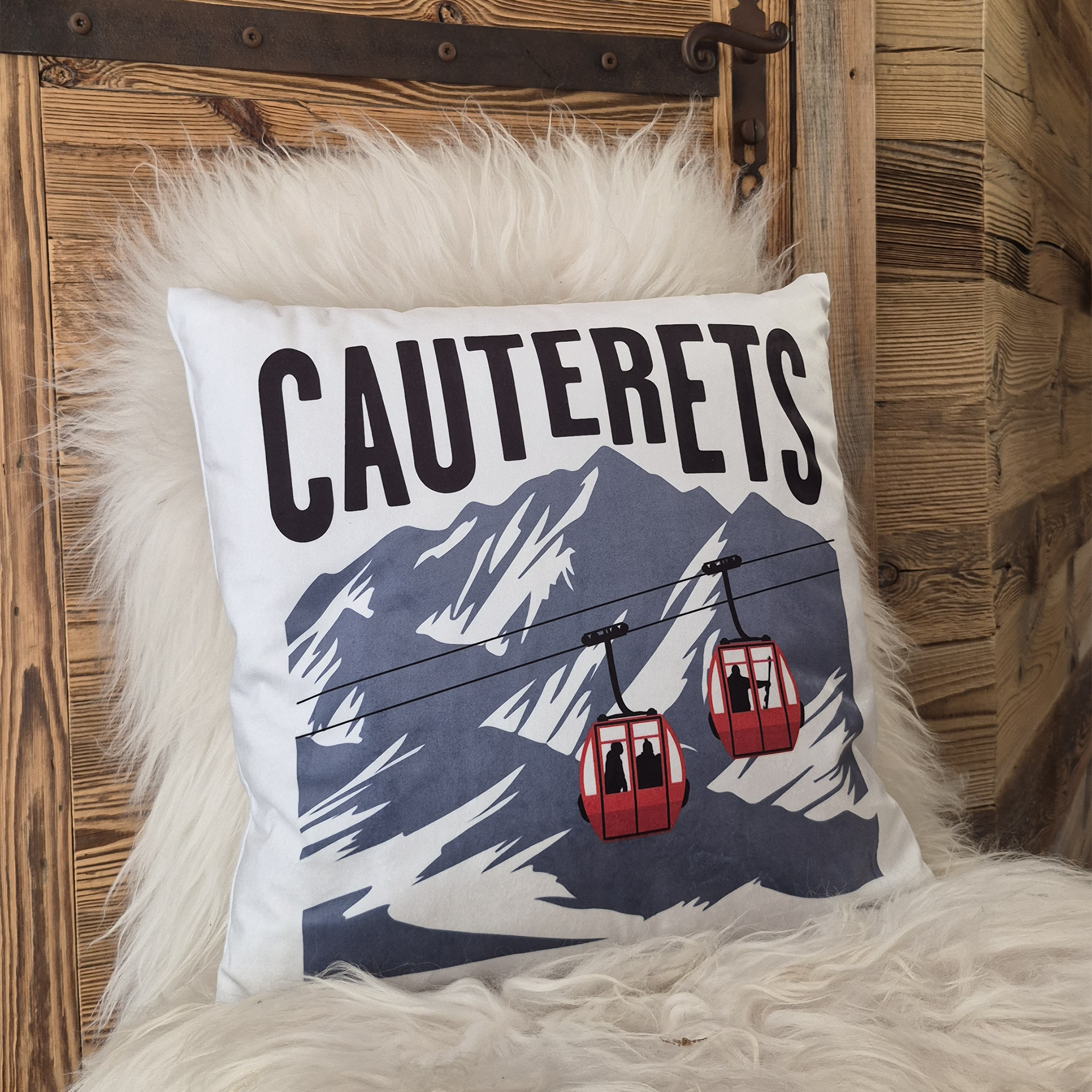Coussin Velours Personnalisé Montagne Valloire