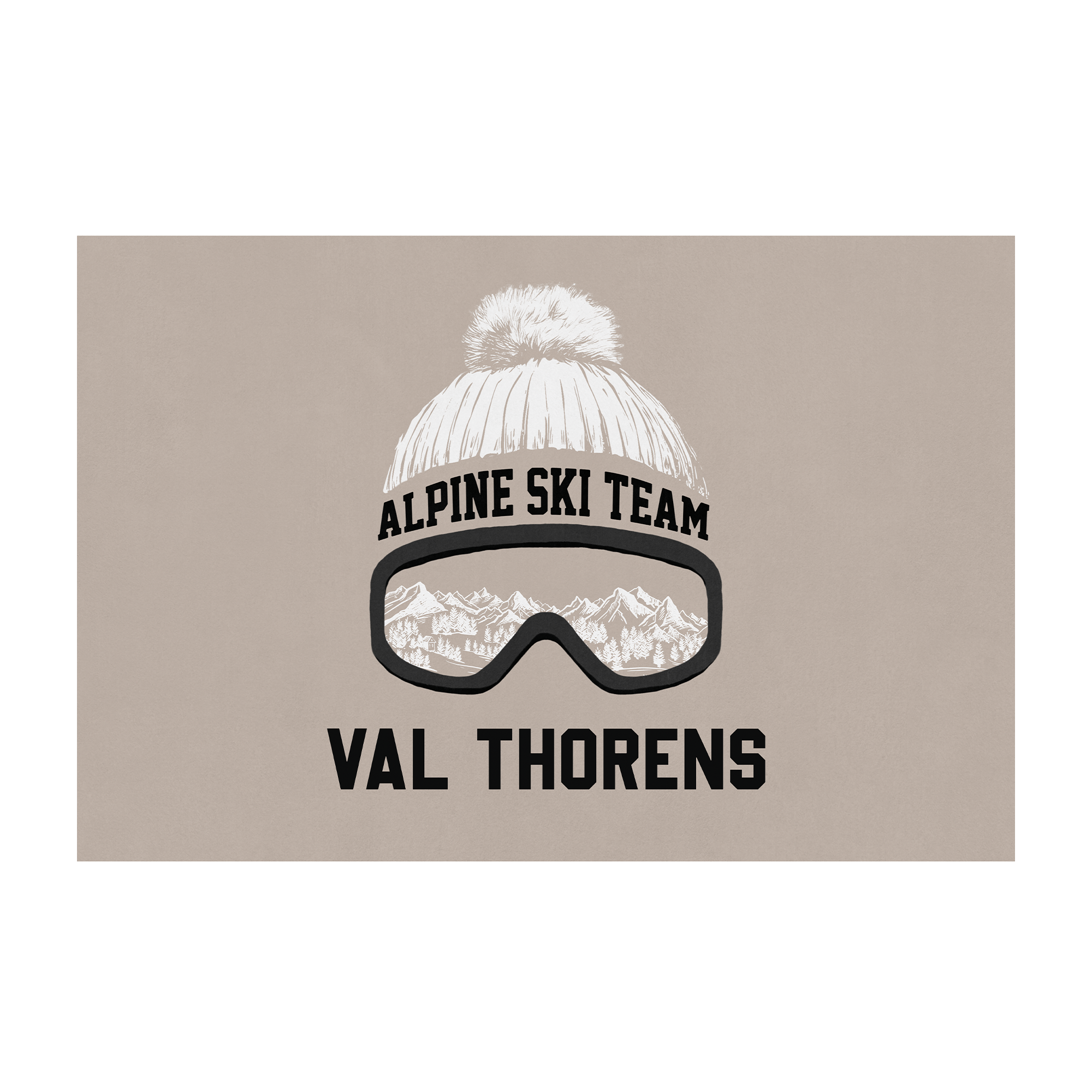 Personalized vinyl rug Bonnet Beige