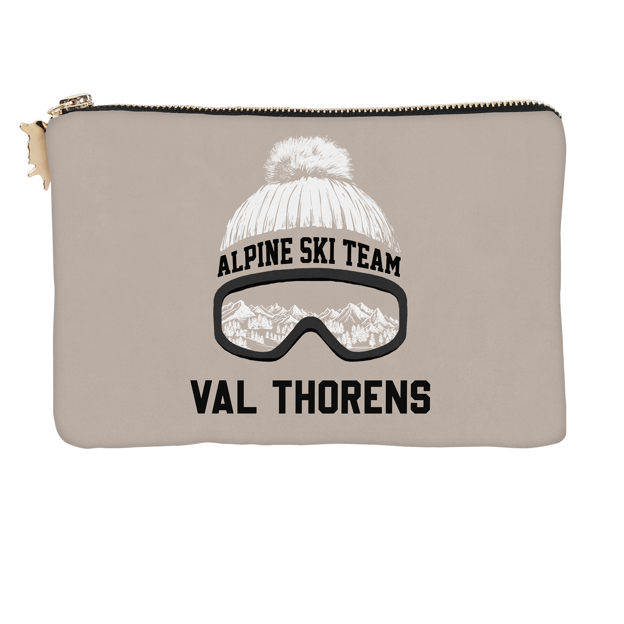 Pochette Velours Personnalisée Montagne Diablerets Beige S