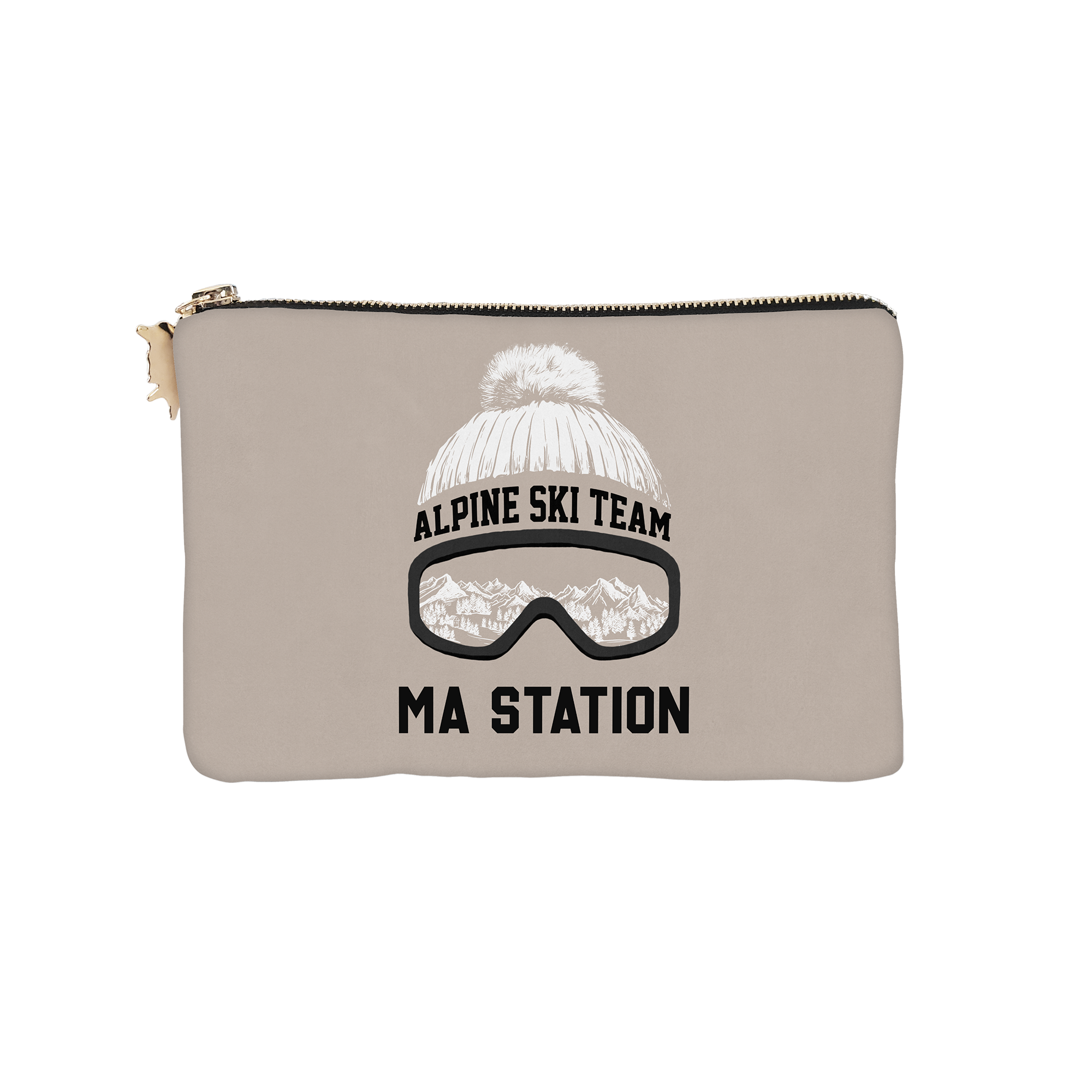 Pochette Velours Personnalisée Montagne Diablerets Beige Xs