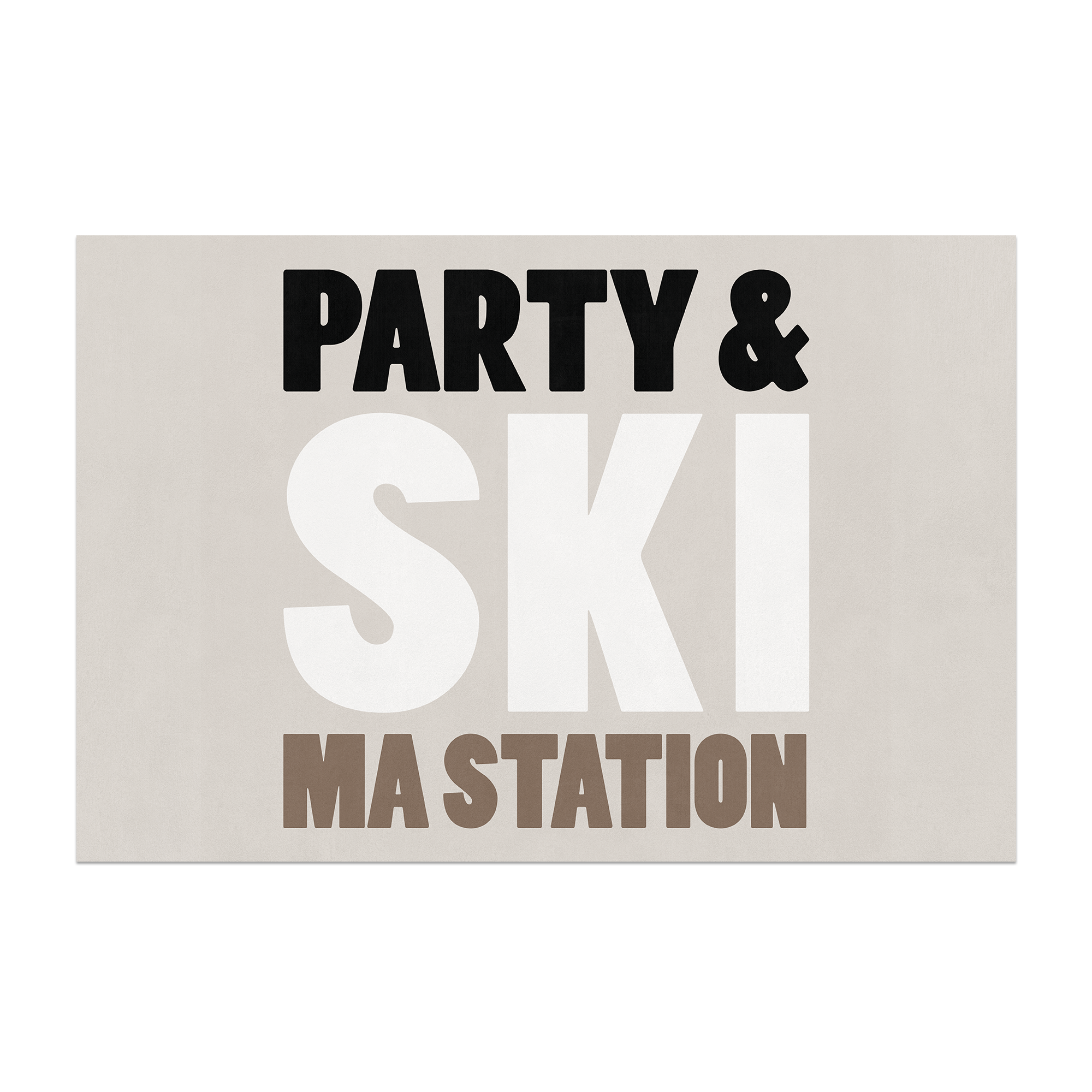 Personalized vinyl rug Bonnet Beige