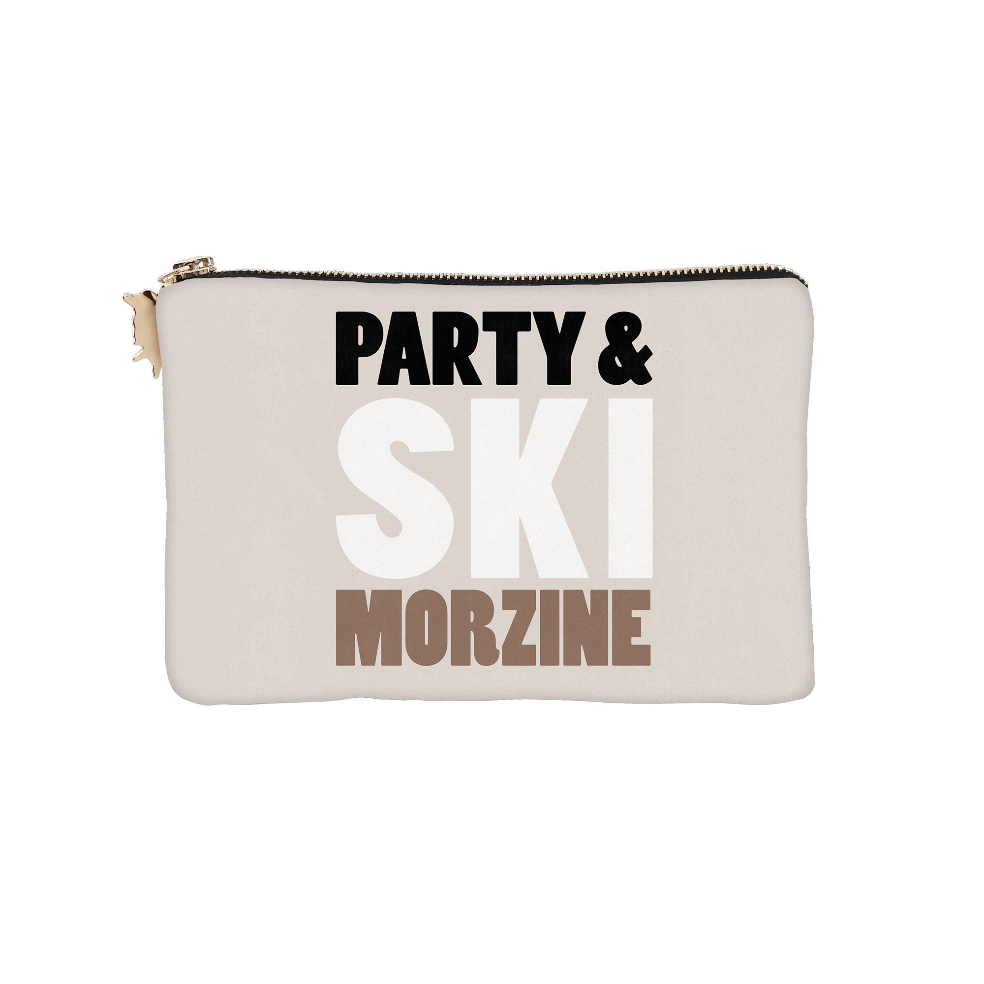 Pochette Velours Personnalisée Ski Morzine Beige Xs