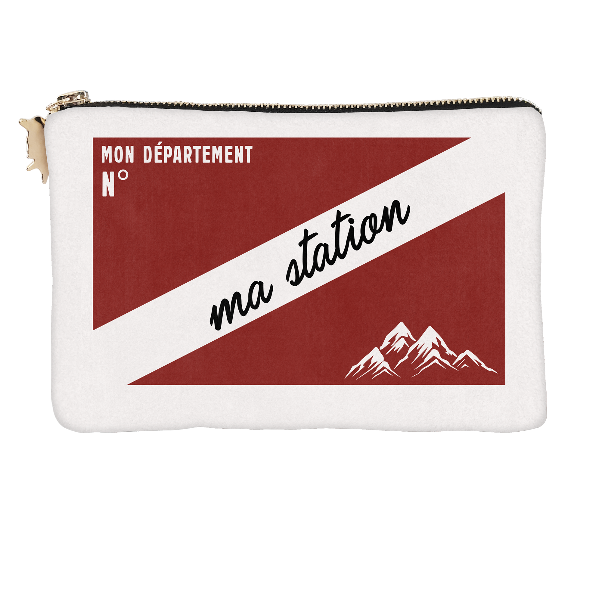 Pochette Velours Personnalisée Montagne St Gervais Rouge S