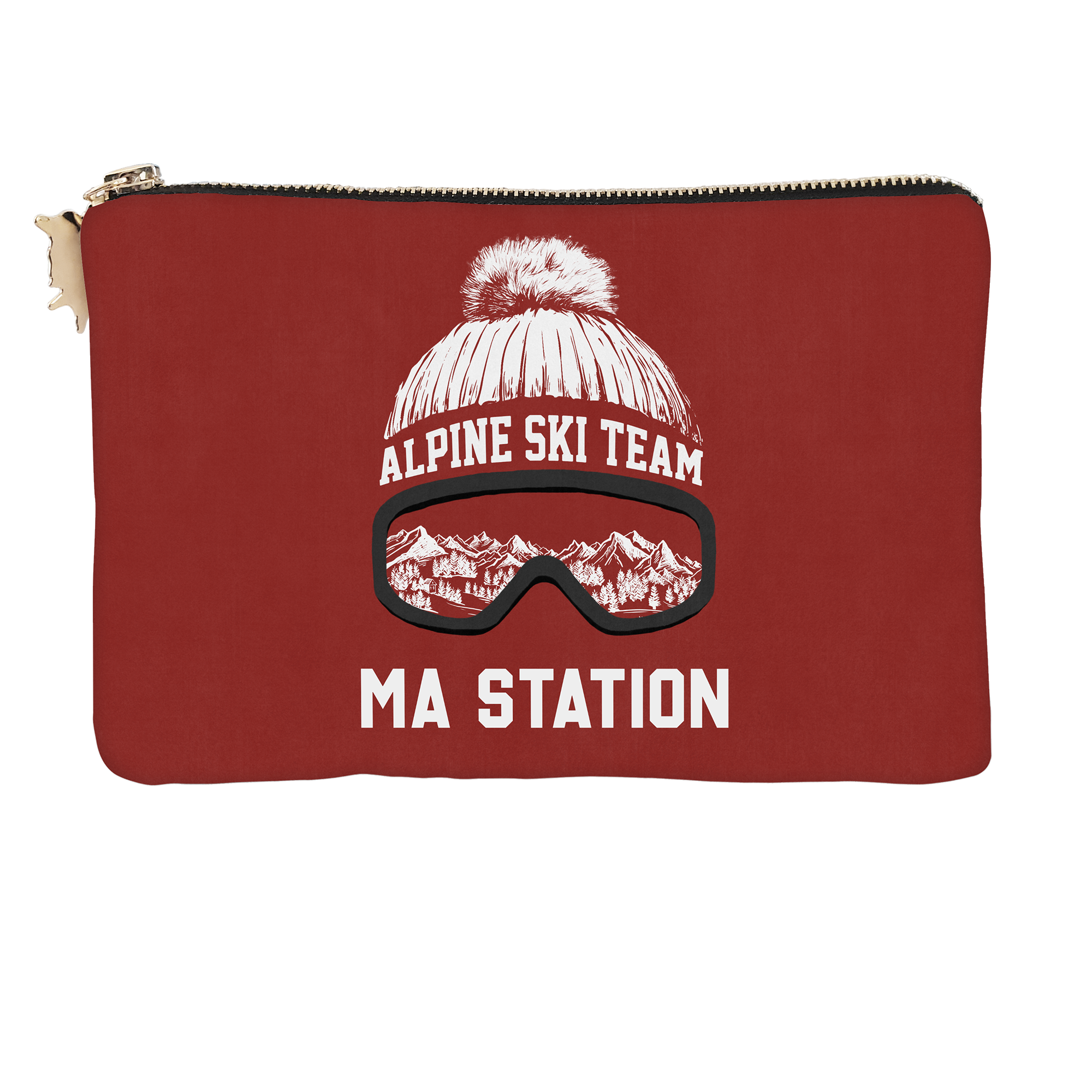 Pochette Velours Personnalisée Montagne Diablerets Rouge S