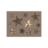 Set de table en vinyle rectangulaire — modèle Noël Kraft Étoiles Léopard