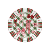 Dessous de verre en vinyle rond — modèle Noël Knots