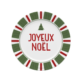 Set de table en vinyle rond — modèle Joyeux Noël