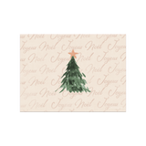 Set de table en vinyle rectangulaire — modèle Noël Beige Xmas Tree
