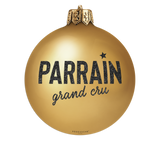 Dessous de verre en vinyle rond — modèle Noël Boule Parrain