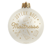 Dessous de verre en vinyle rond — modèle Noël Boule Maitresse