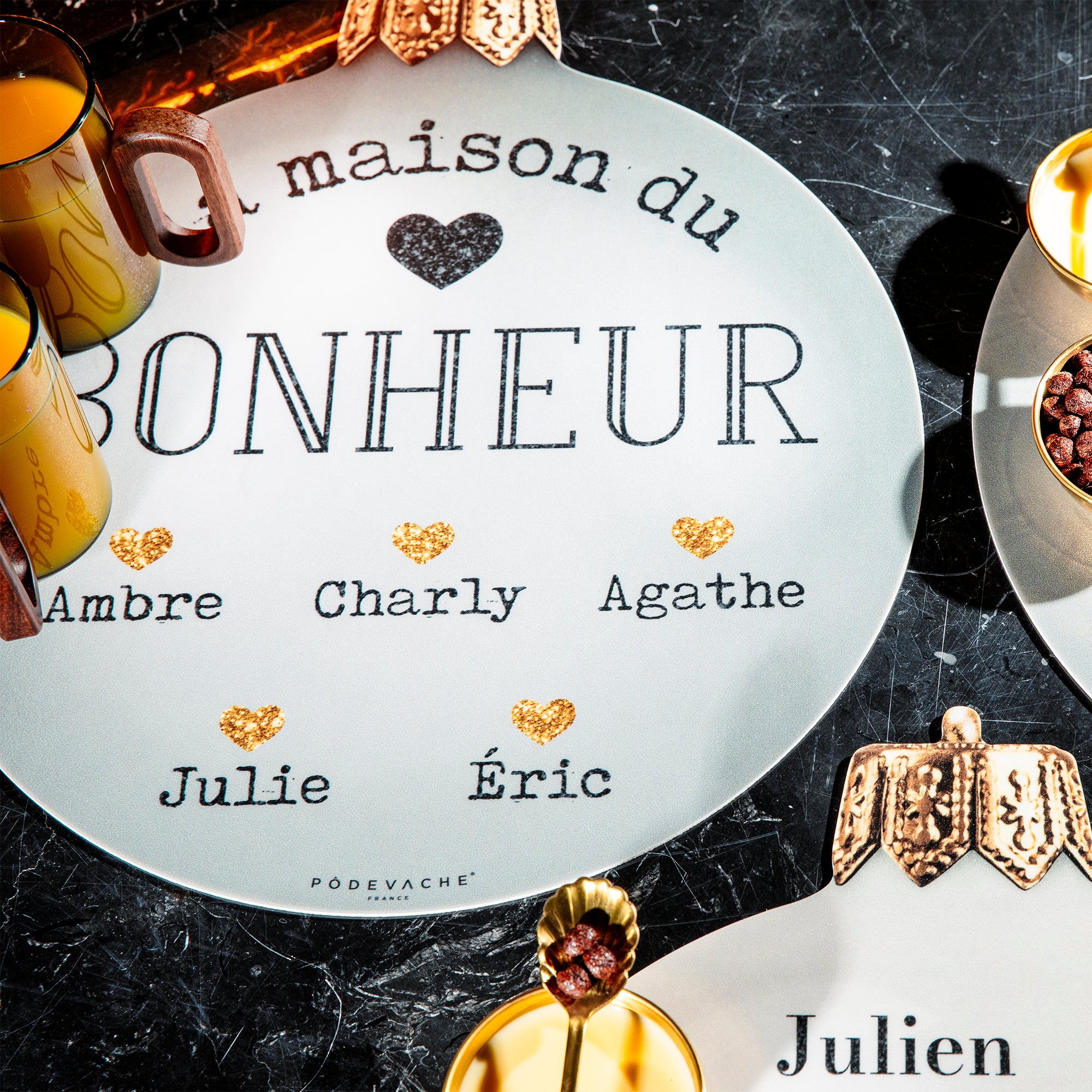 Set de table vinyle personnalisé Boule Bonheur