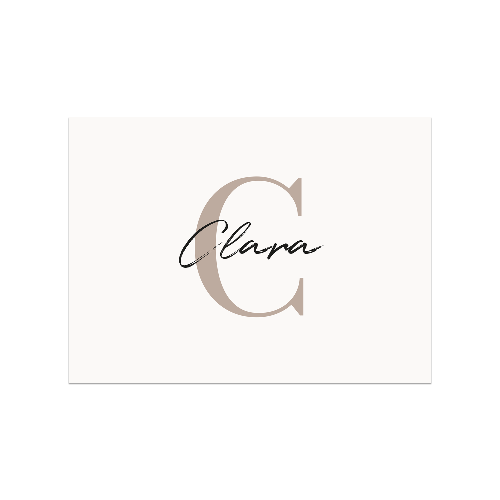 Set de table vinyle personnalisé Initiale Beige