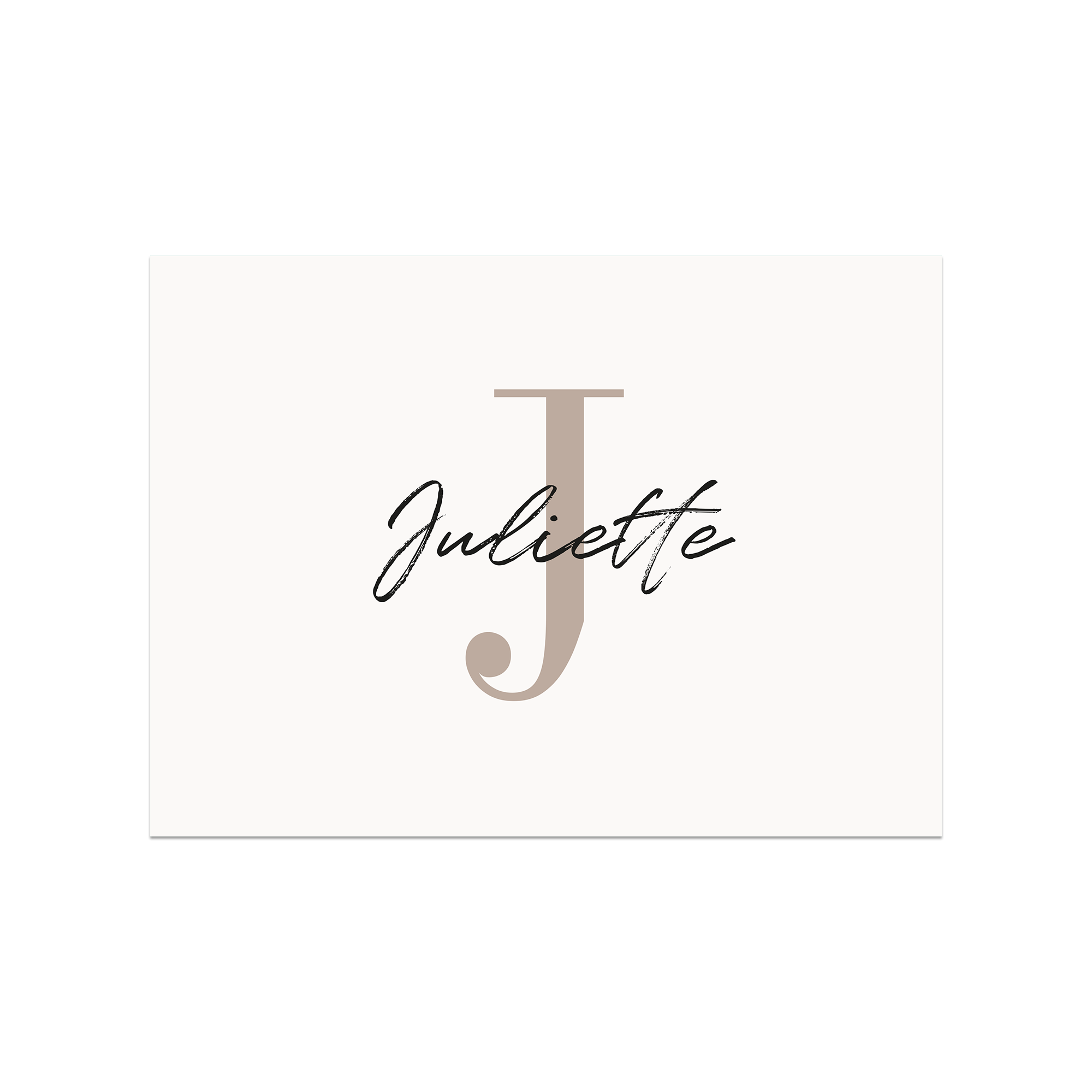 Set de table vinyle personnalisé Initiale Beige