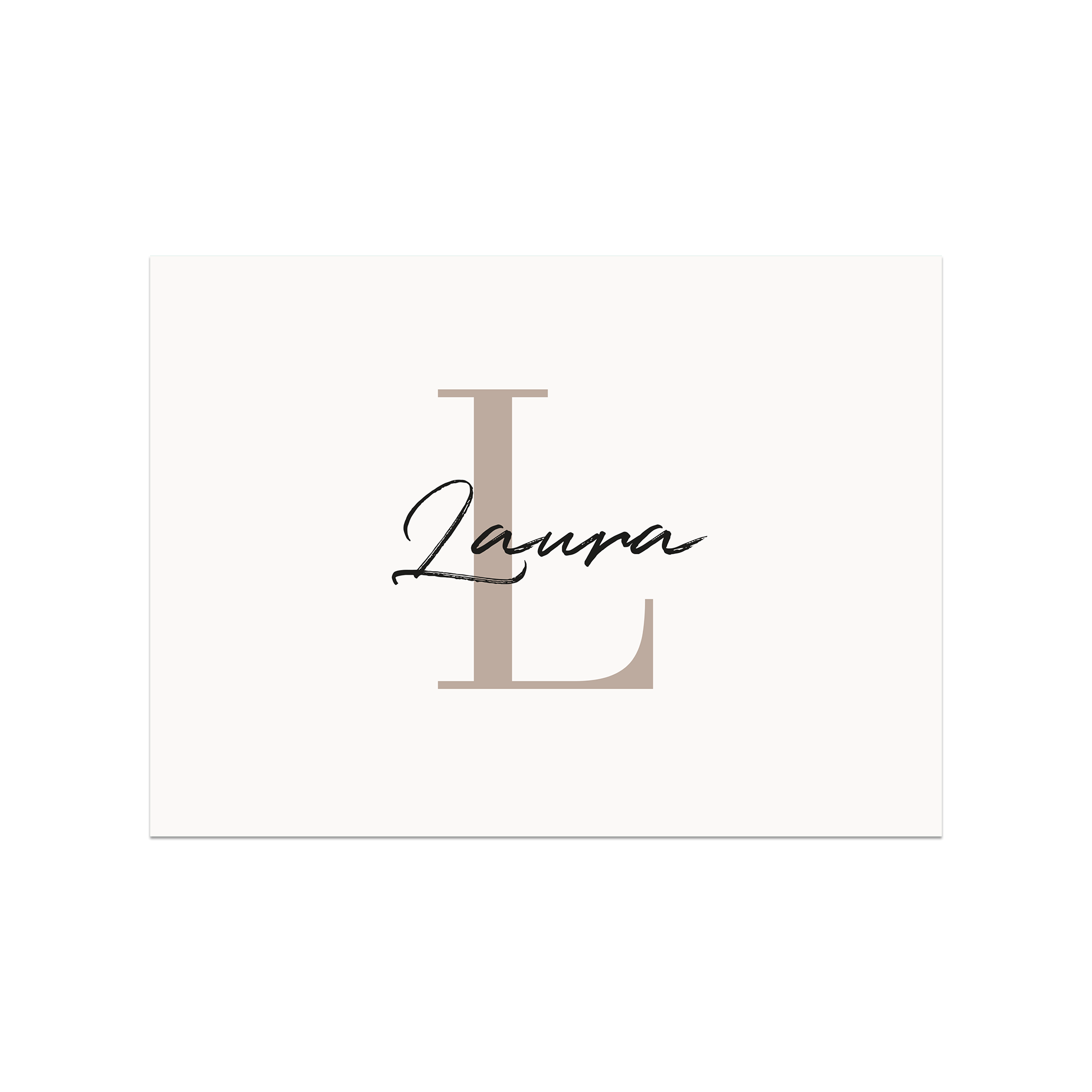 Set de table vinyle personnalisé Initiale Beige