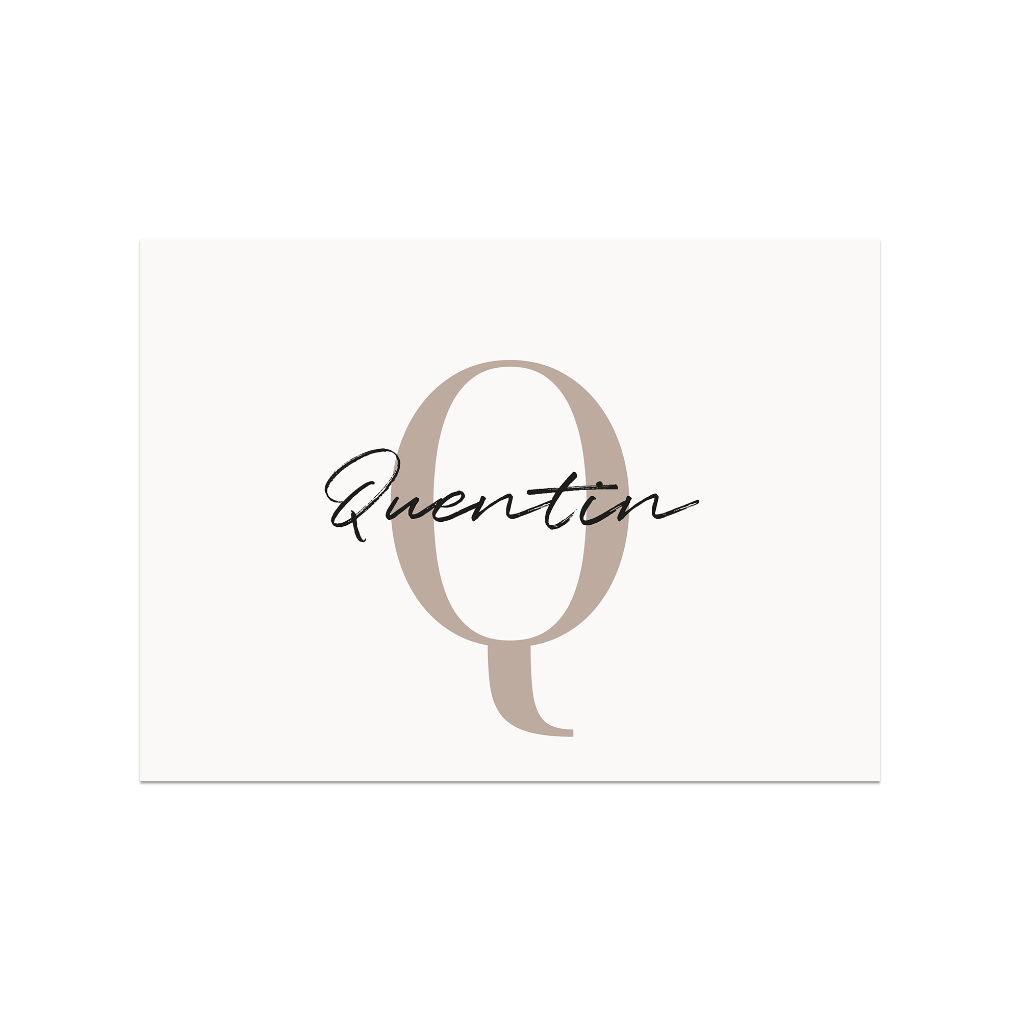 Set de table vinyle personnalisé Initiale Beige