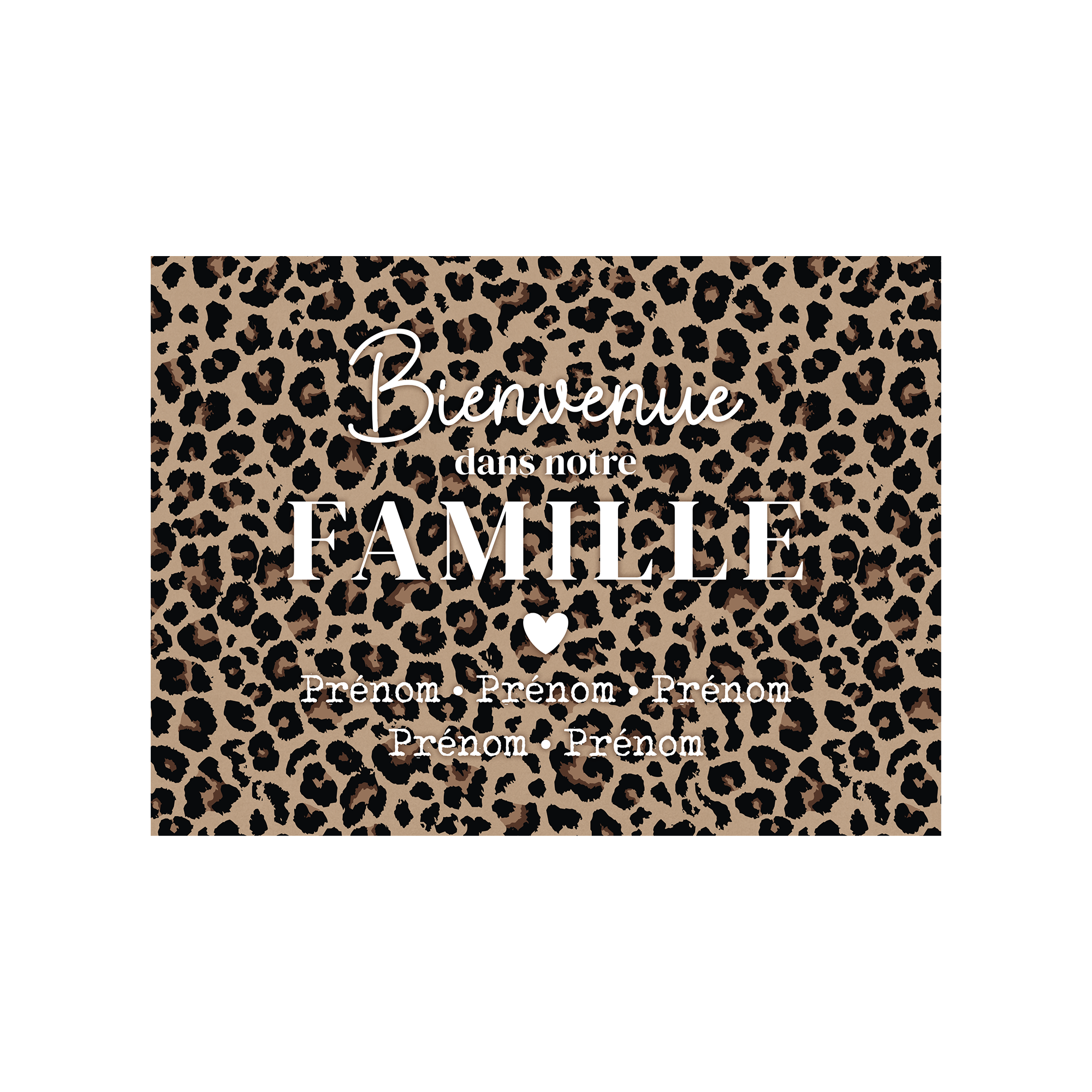 Set de table vinyle personnalisé Bienvenue Famille Beige