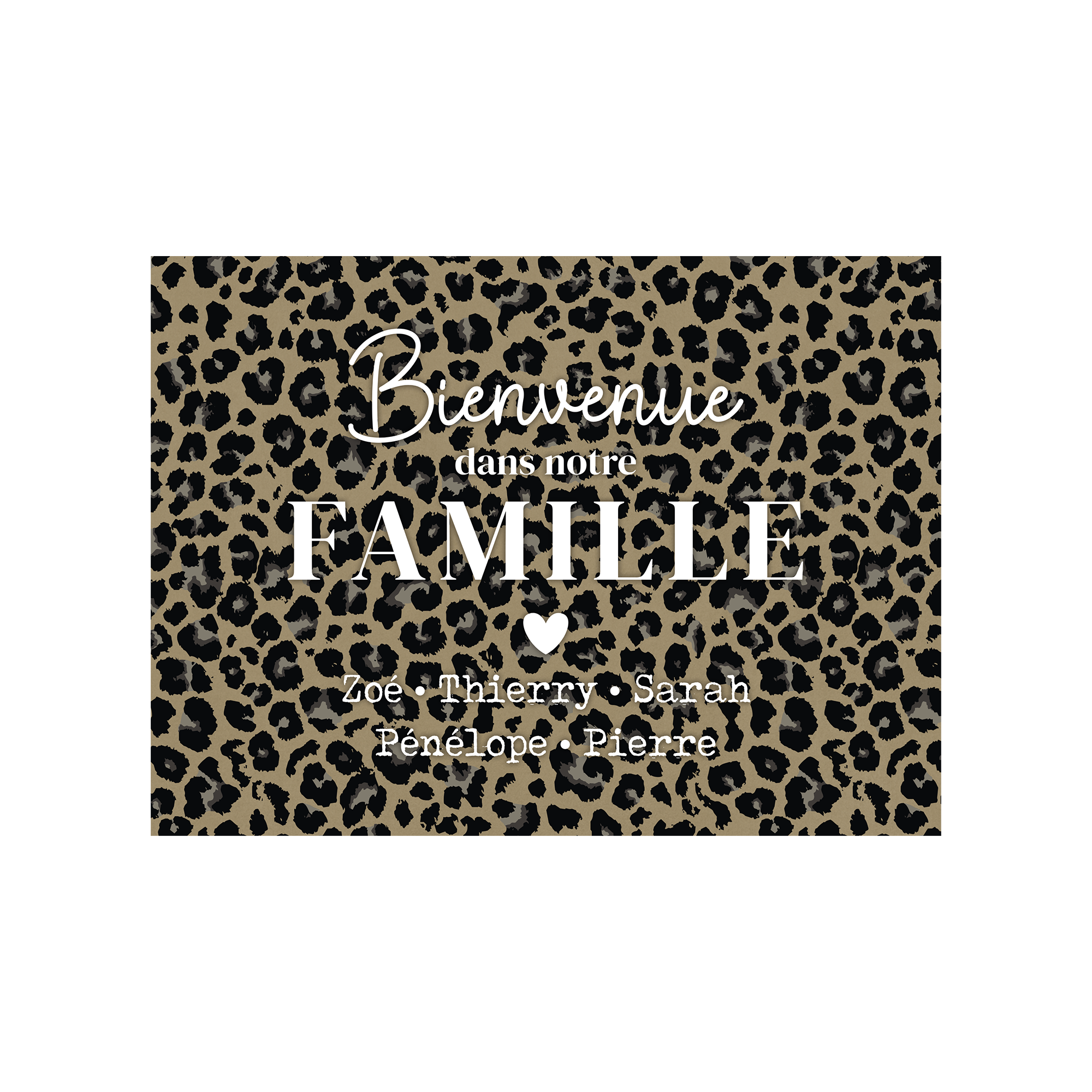 Set de table vinyle personnalisé Bienvenue Famille Taupe
