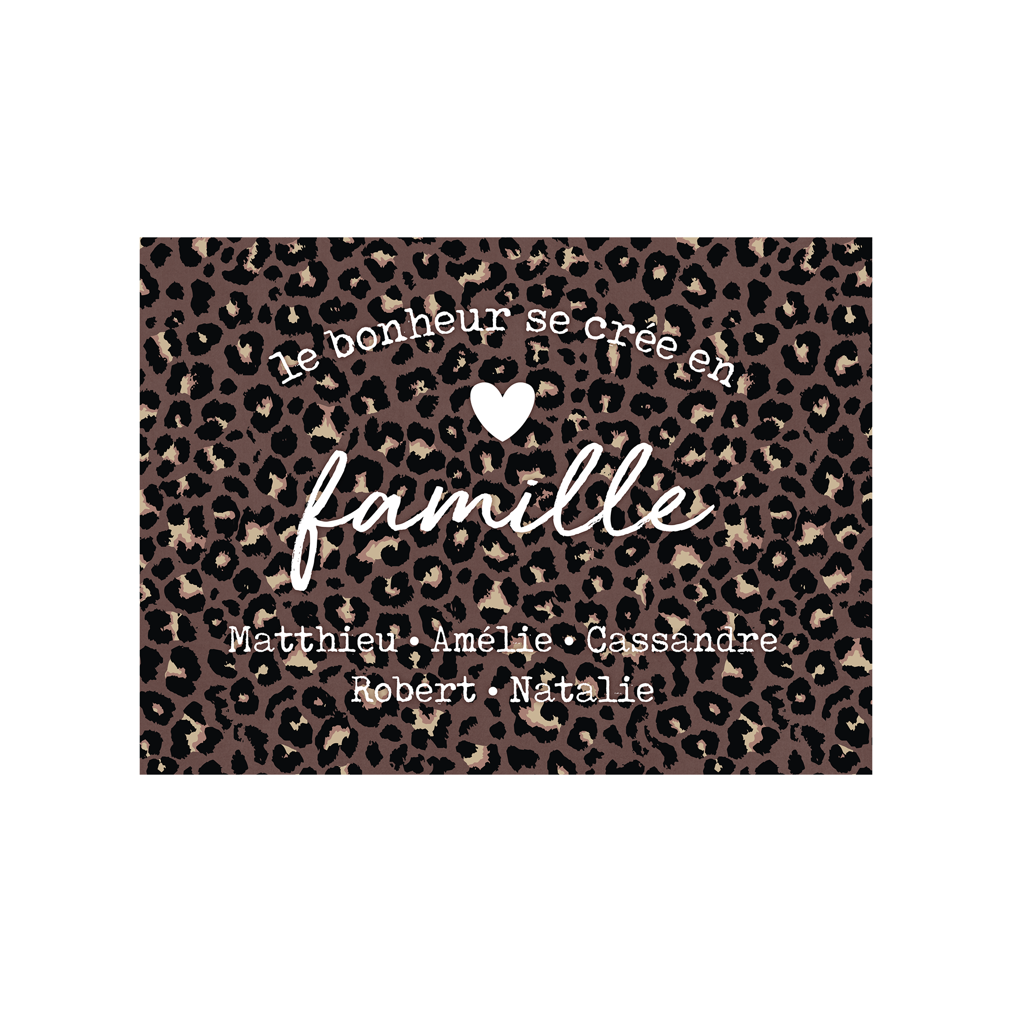 Set de table vinyle personnalisé Bonheur Famille Marron