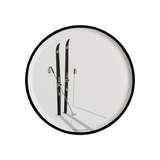 Dessous de verre en vinyle rond — modèle Ski Planté