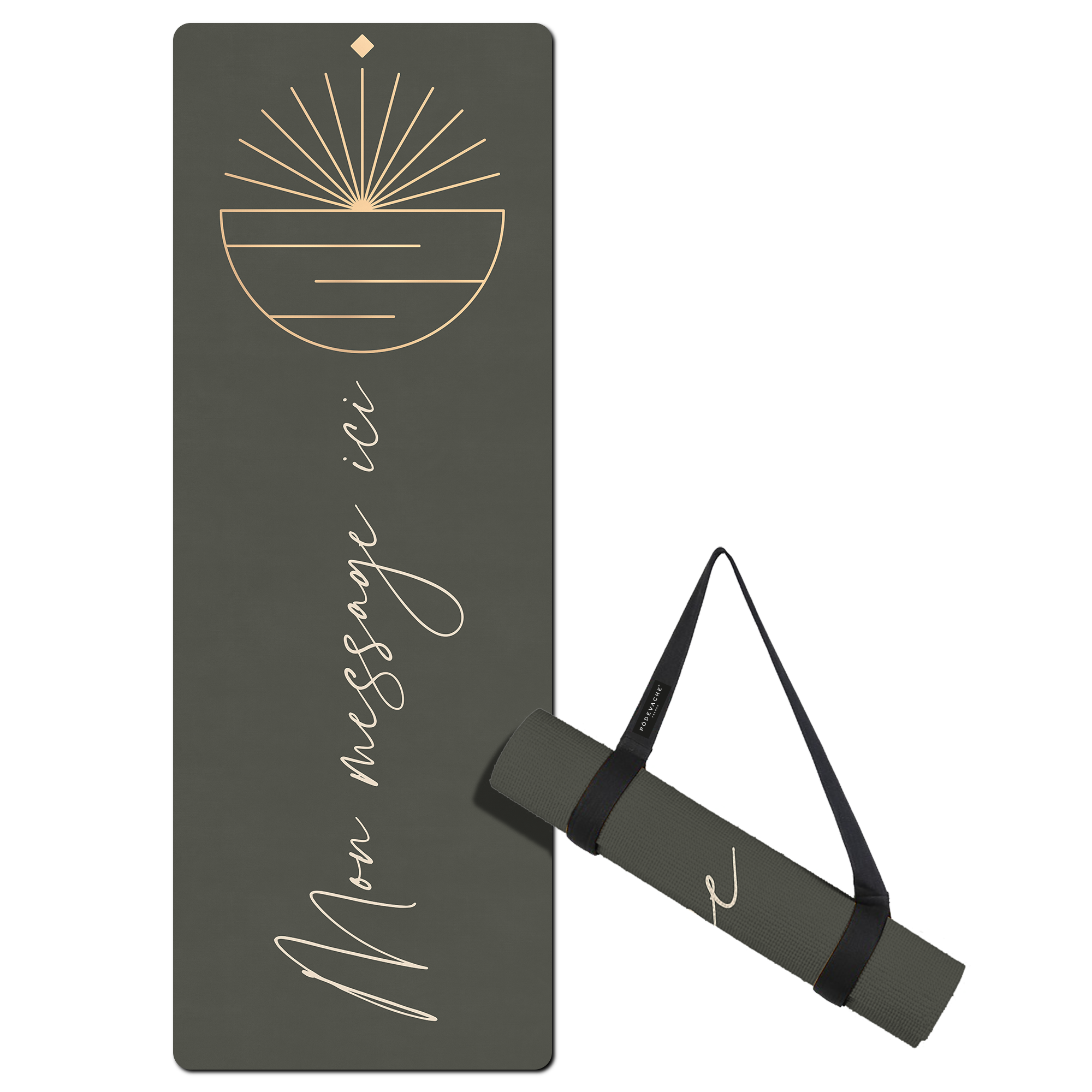 Tapis de fitness personnalisé Sansthiti Vert Foncé