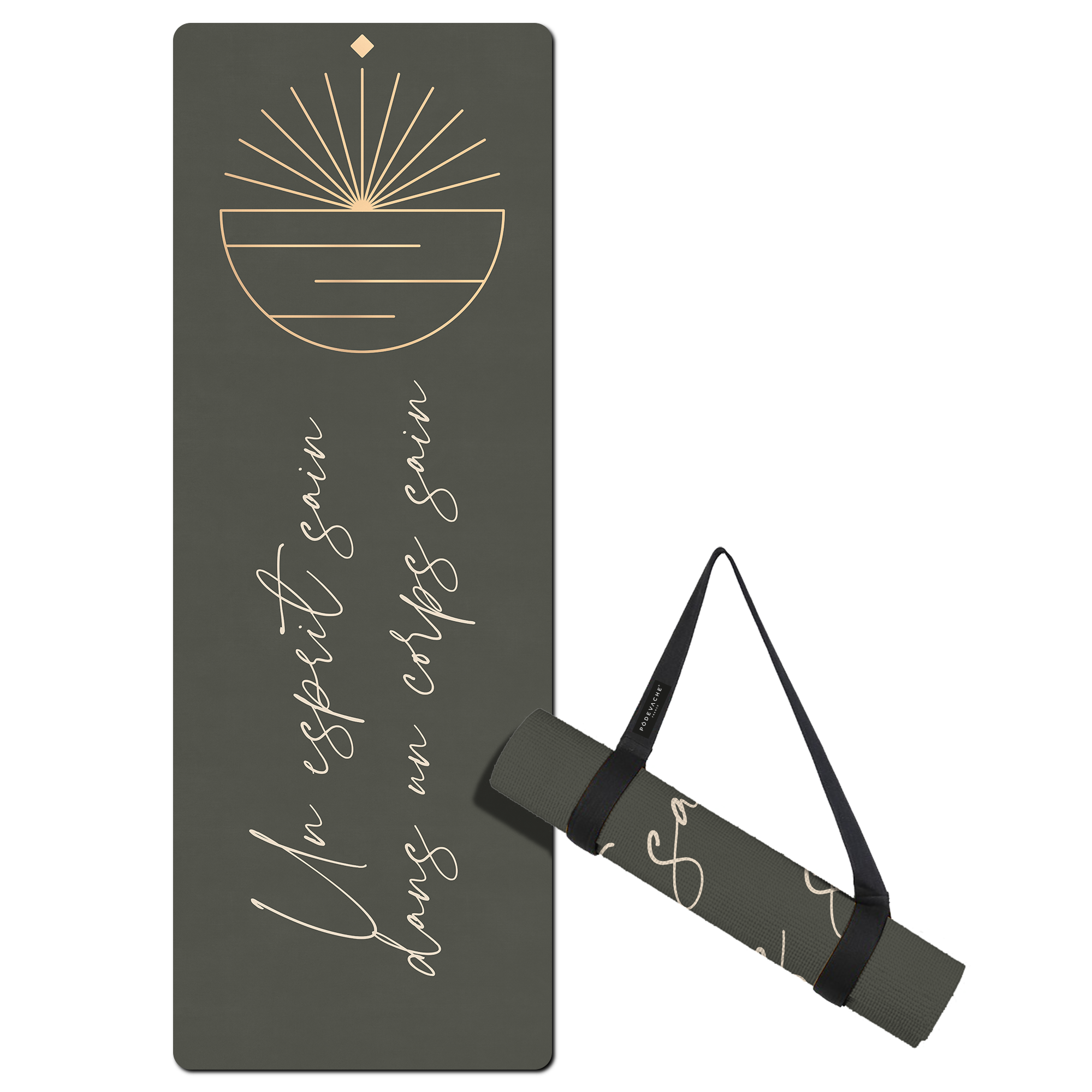 Tapis de fitness personnalisé Sansthiti Vert Foncé