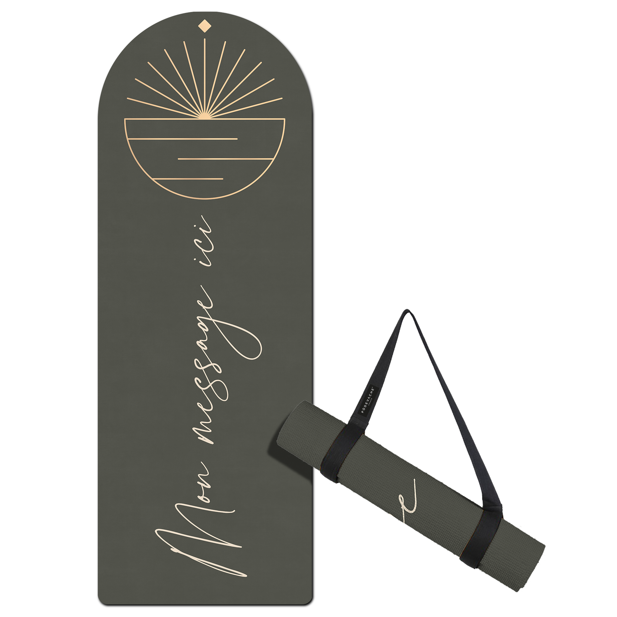 Tapis de fitness personnalisé Sansthiti Vert Foncé